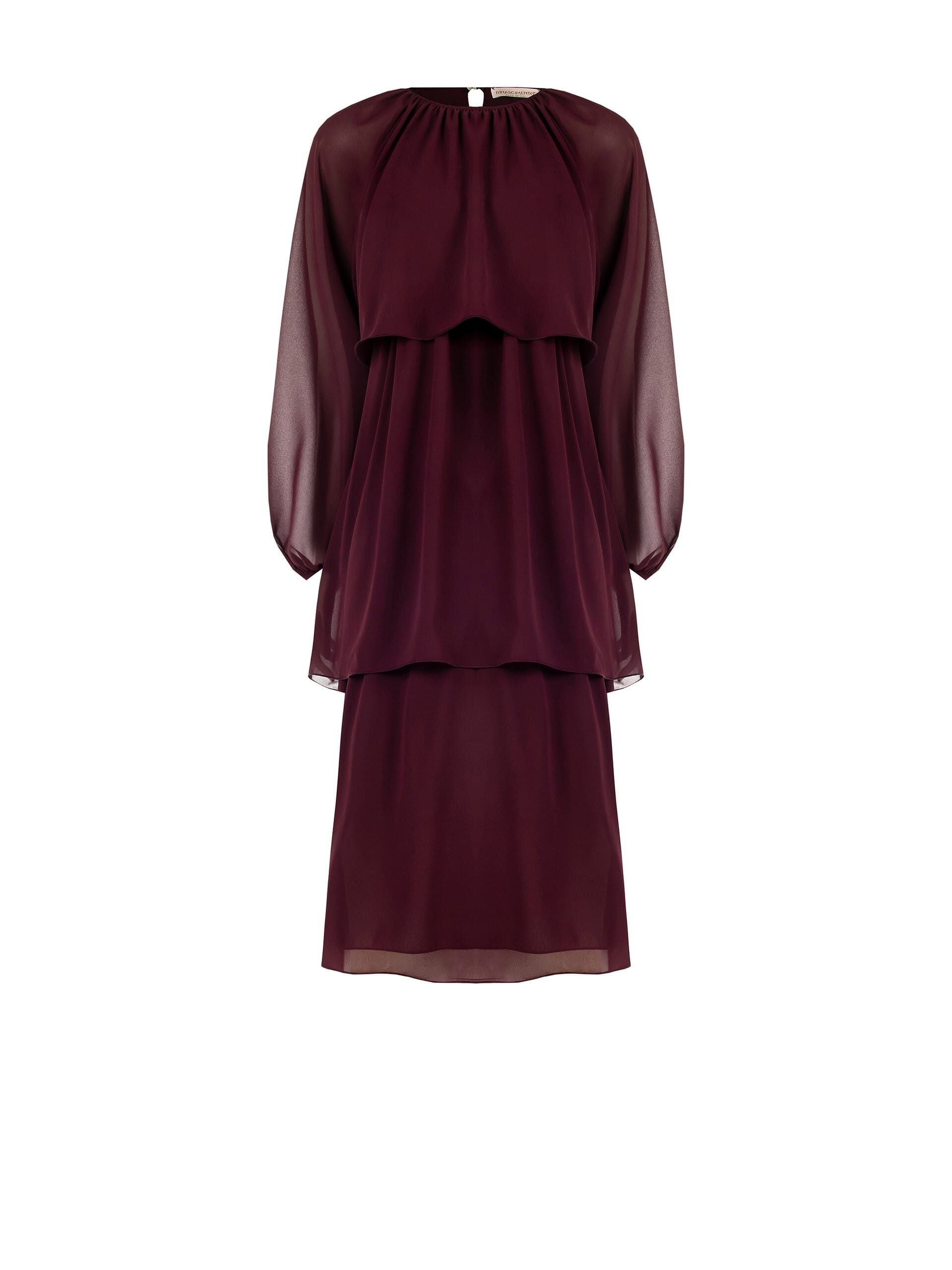 Ruffled Georgette Georgette Long A-line Dress Rinascimento