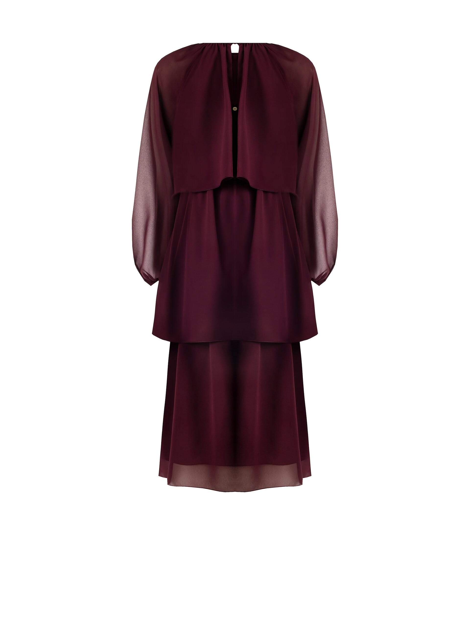 Ruffled Georgette Georgette Long A-line Dress Rinascimento