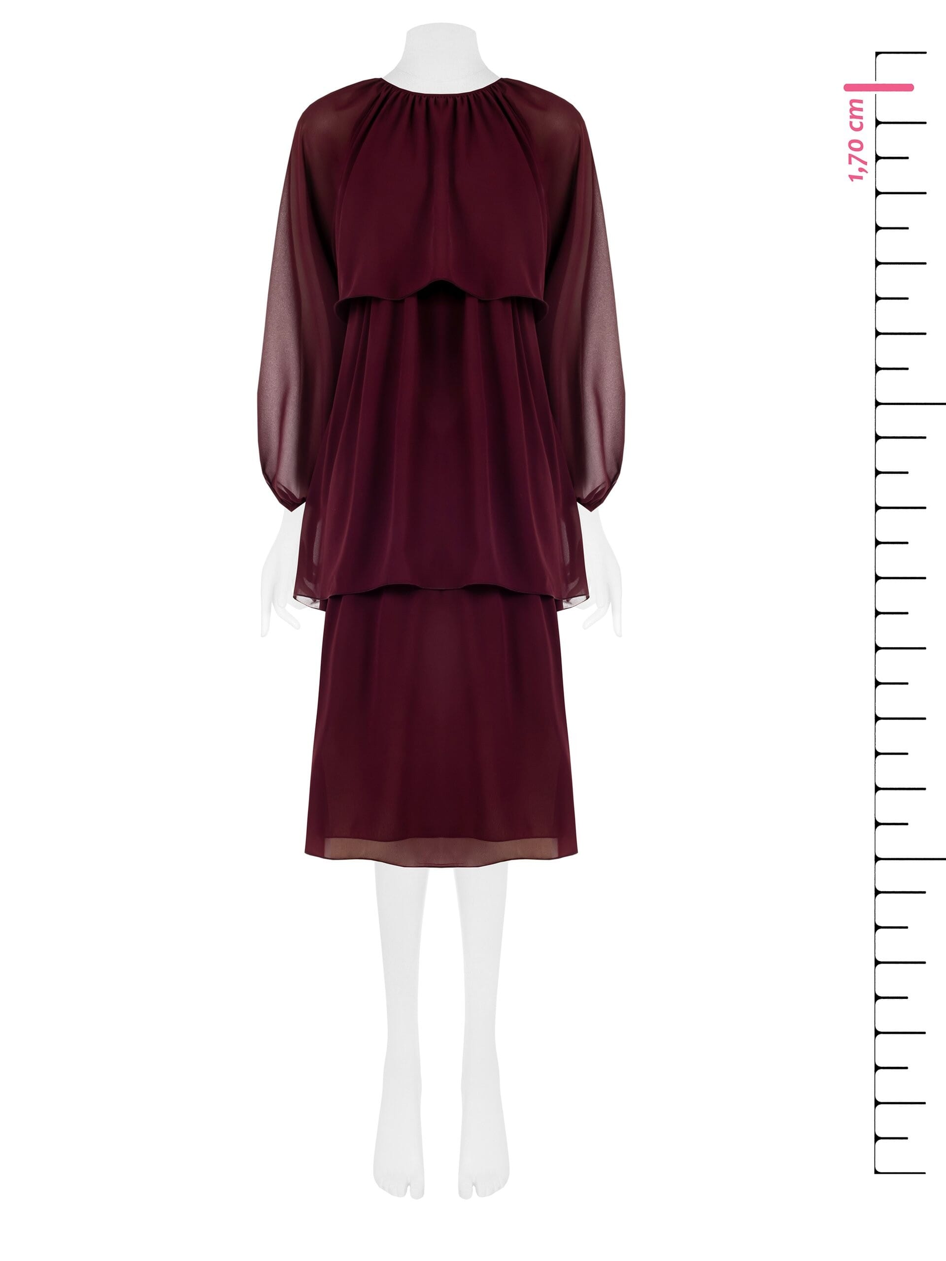 Ruffled Georgette Georgette Long A-line Dress Rinascimento