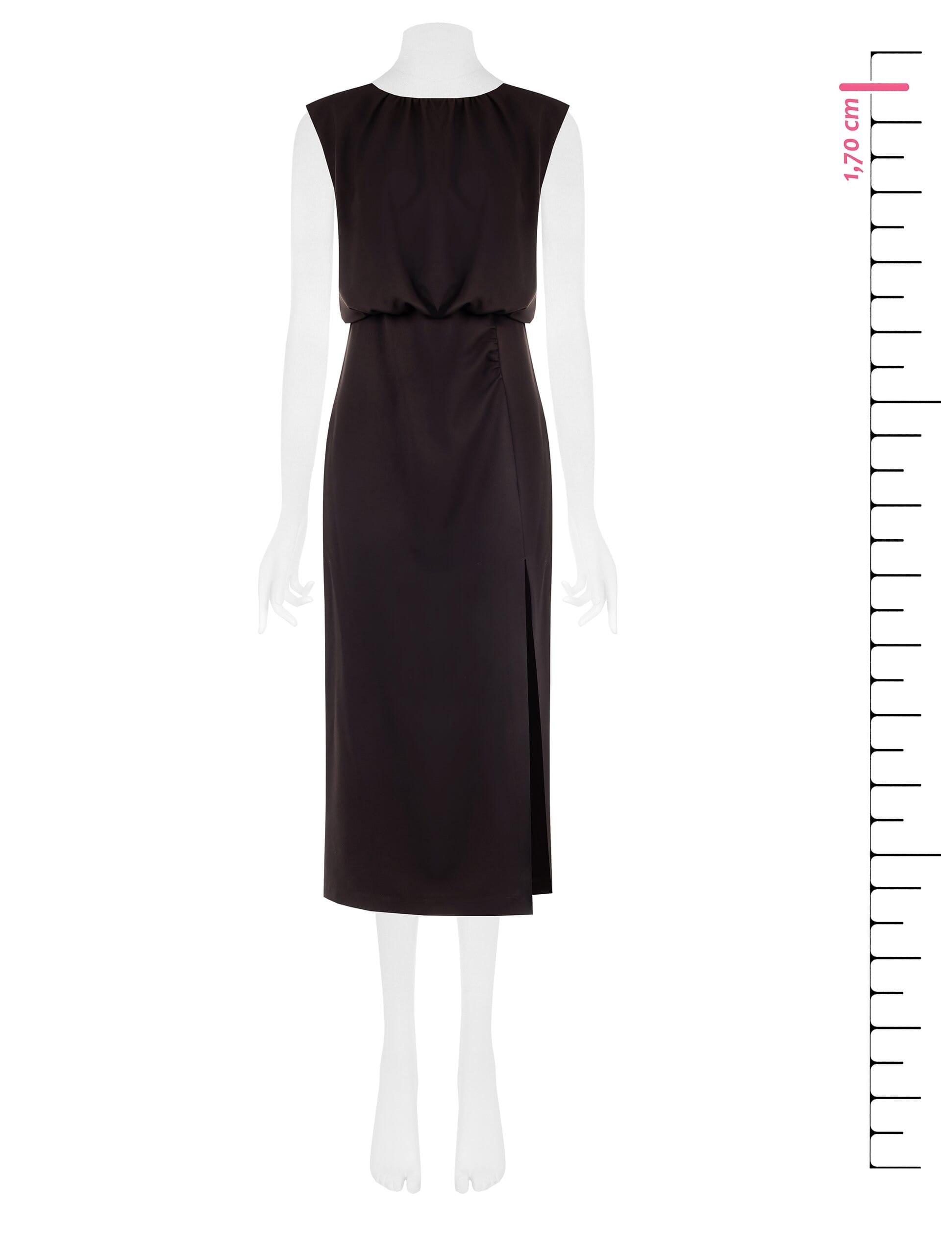 Robe longue en viscose mélangée avec fente Rinascimento