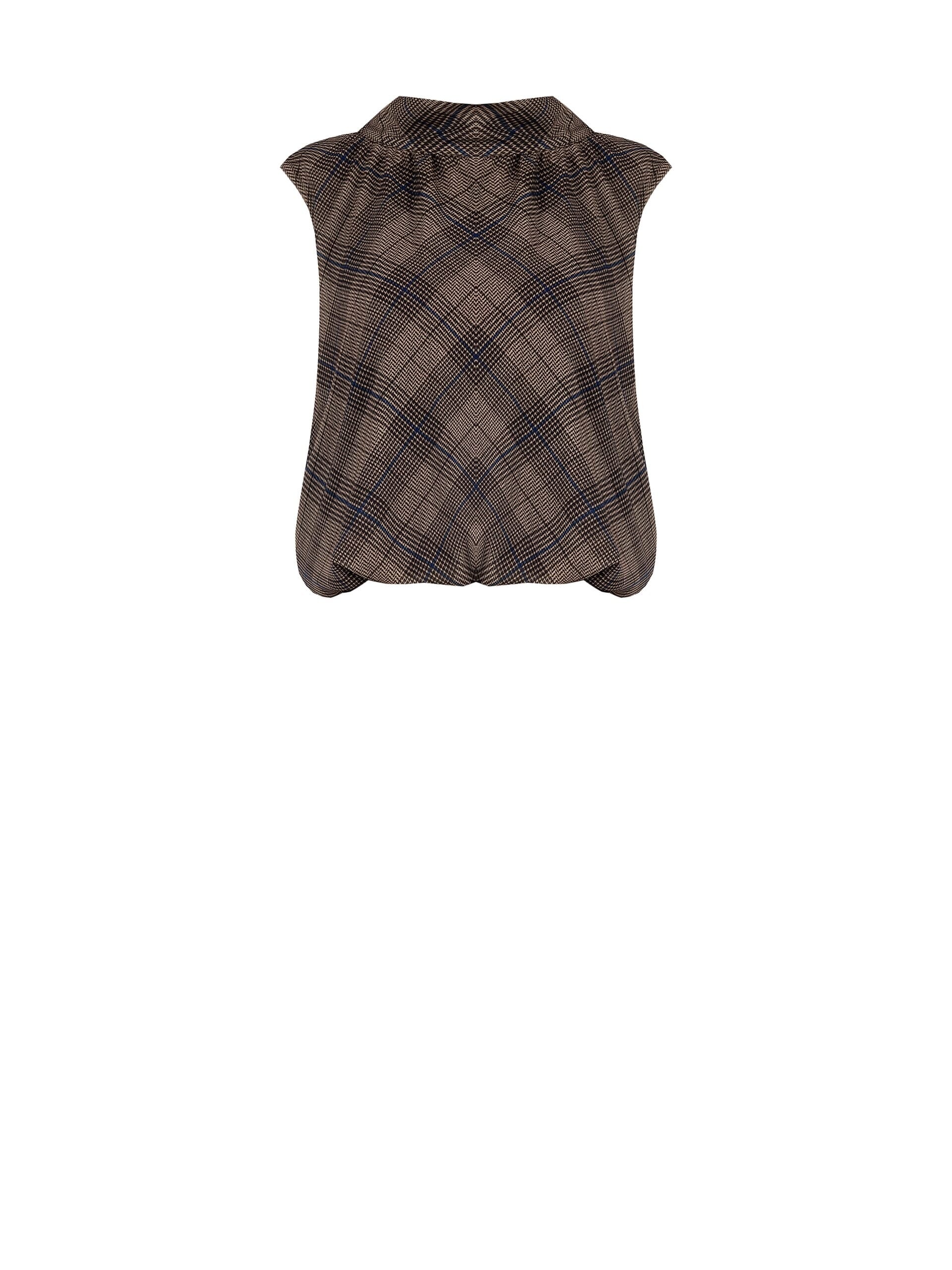 Prince of Wales Georgette Balloon Blouse with Bow Back Rinascimento