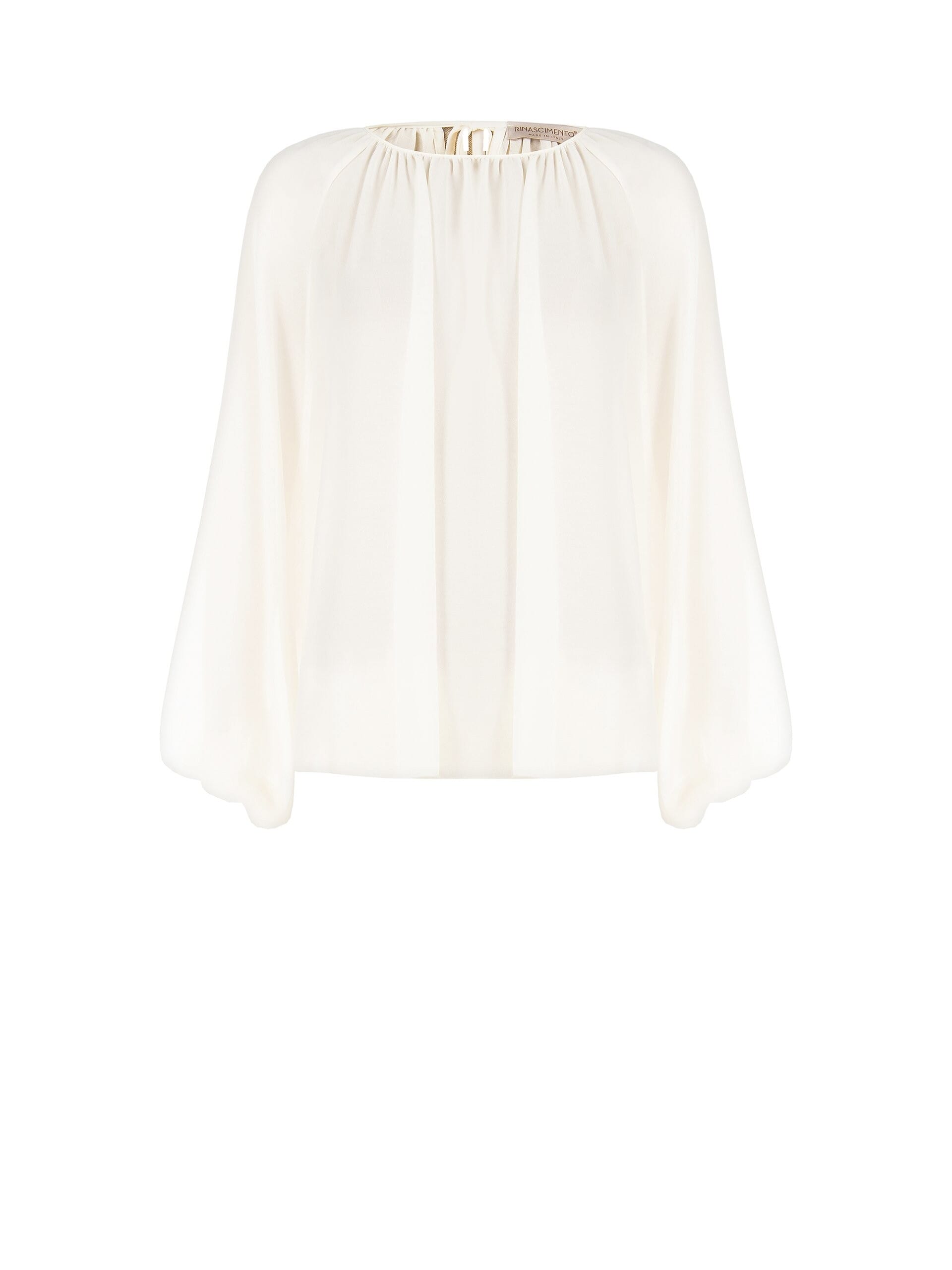 Blusa Ampia E Fluida In Georgette Con Maxi Maniche Rinascimento