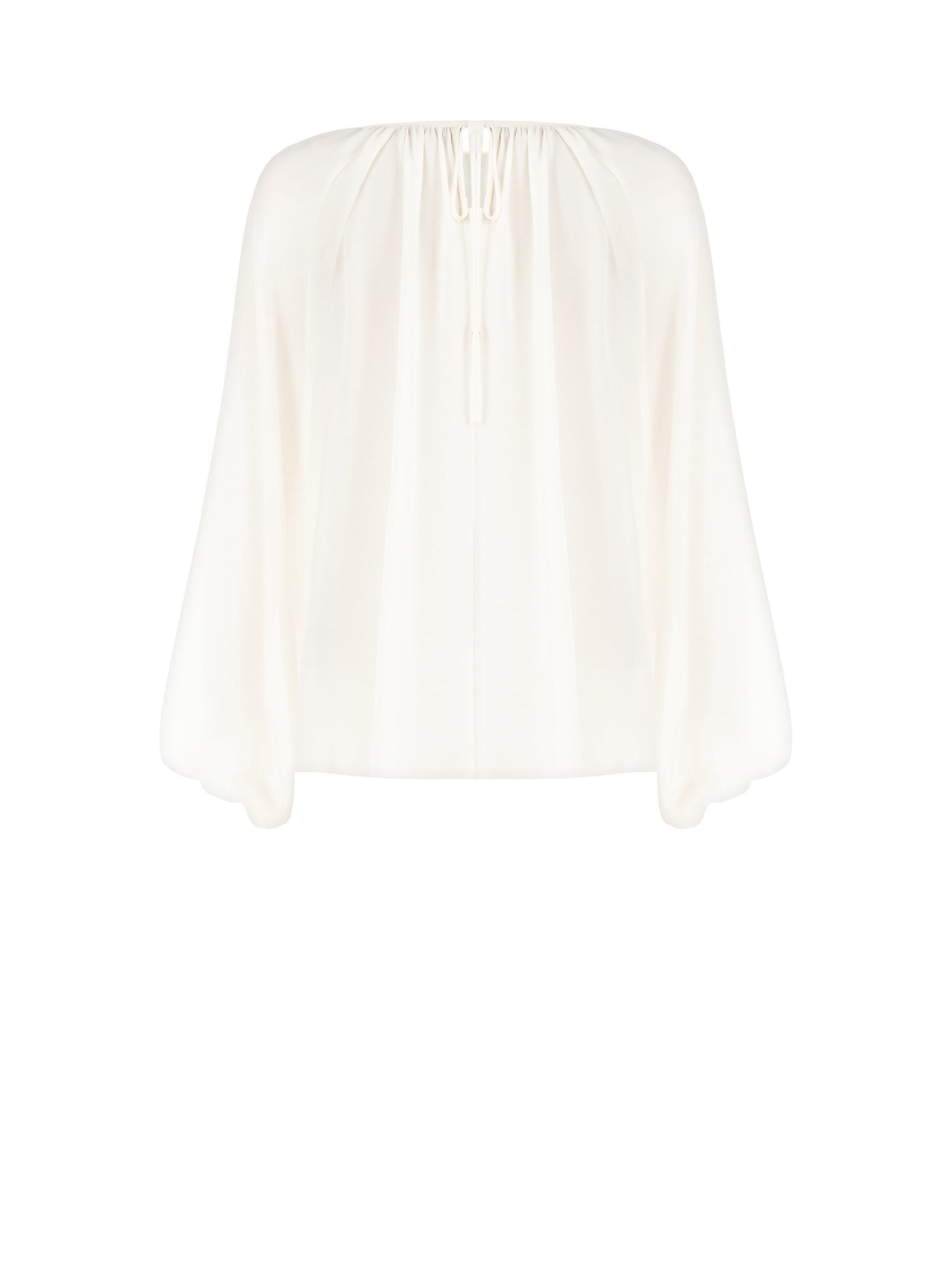 Blusa Ampia E Fluida In Georgette Con Maxi Maniche Rinascimento