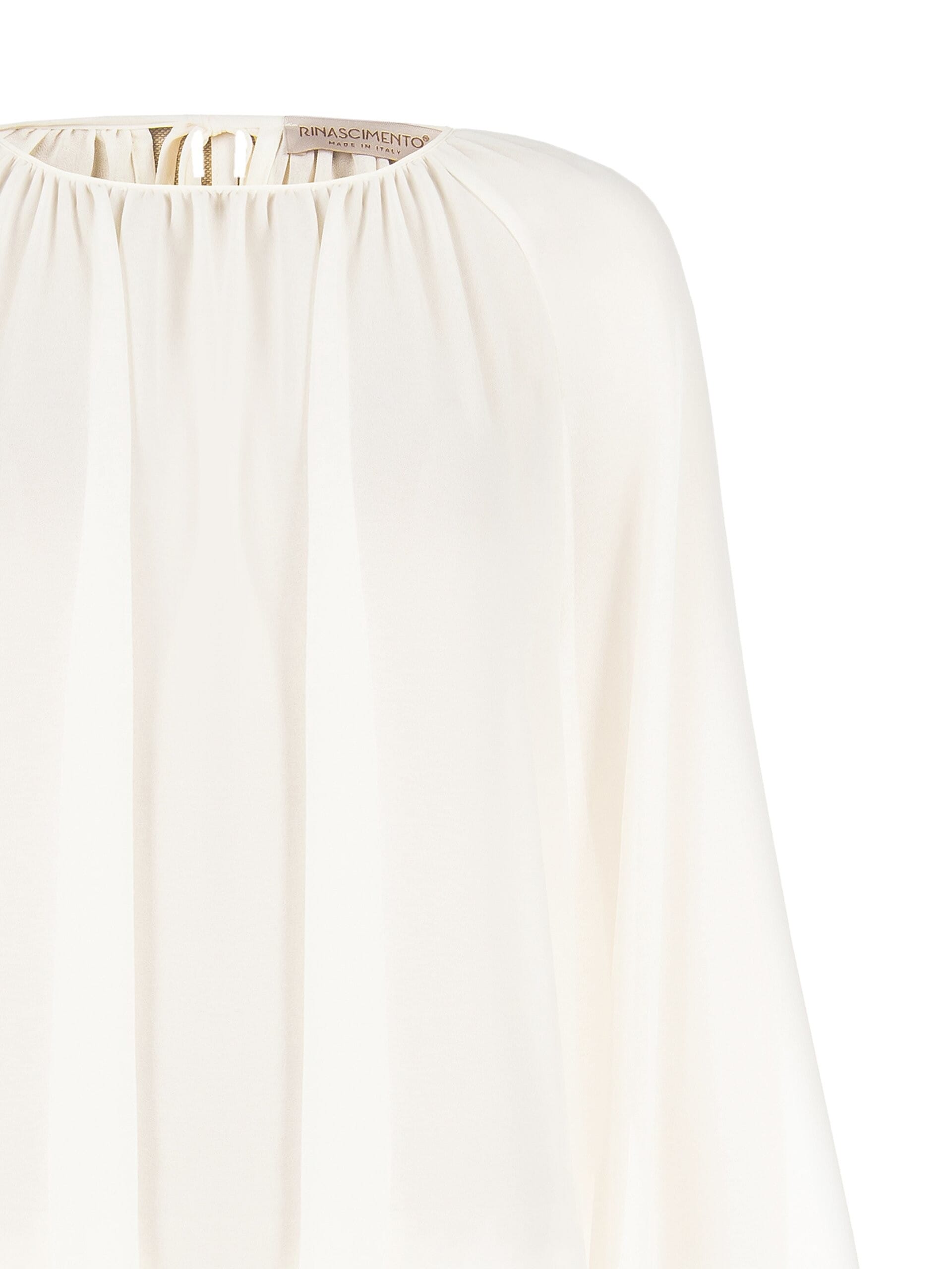 Blusa Ampia E Fluida In Georgette Con Maxi Maniche Rinascimento