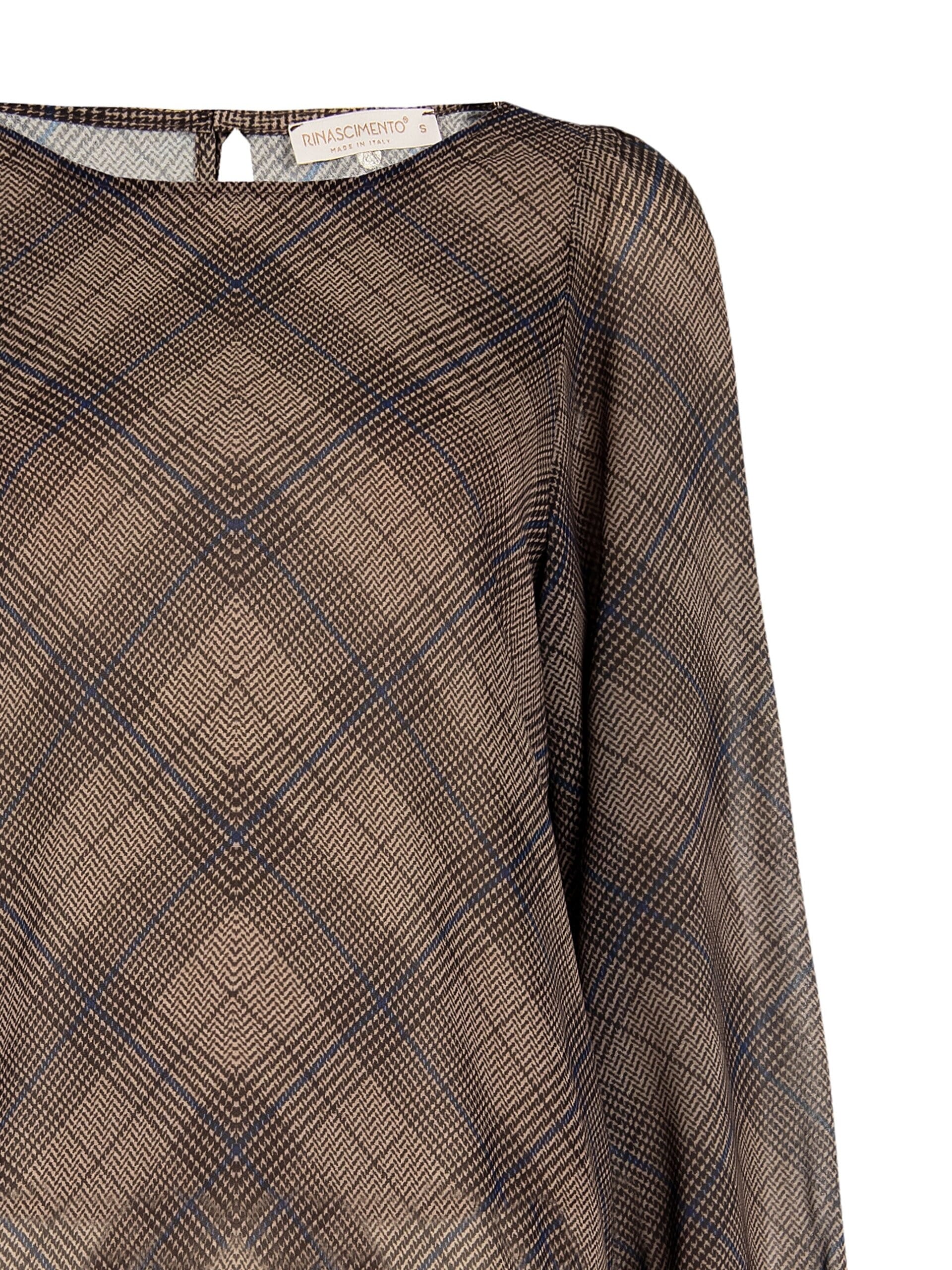 Prince of Wales Pattern Georgette Blouse Rinascimento