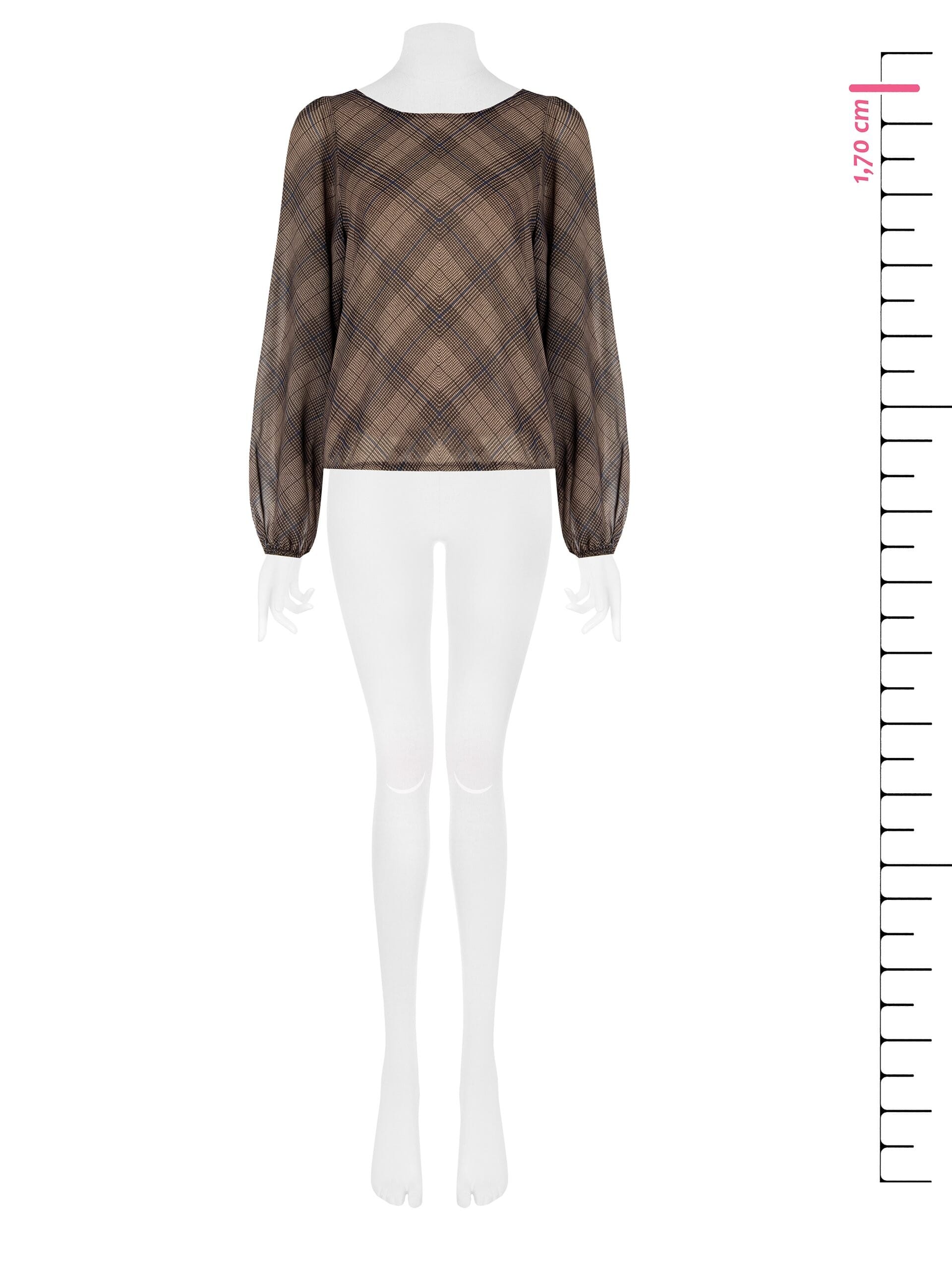 Prince of Wales Pattern Georgette Blouse Rinascimento