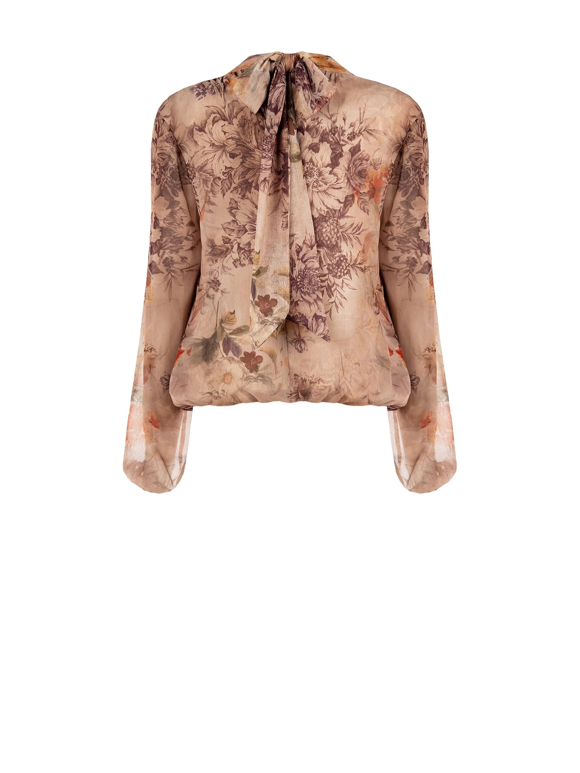 Chemisier ballon en géorgette avec fleurs Rinascimento