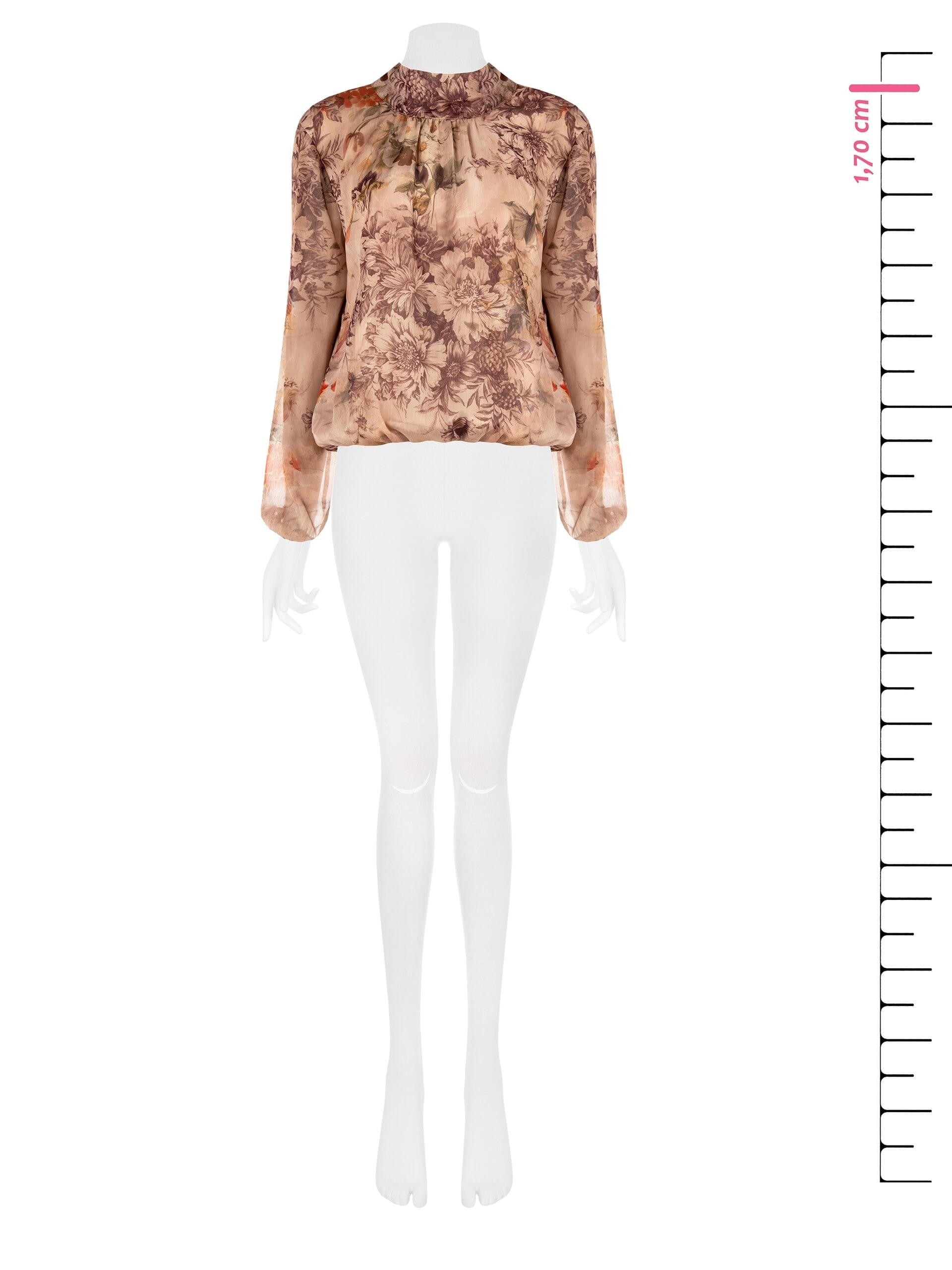 Chemisier ballon en géorgette avec fleurs Rinascimento