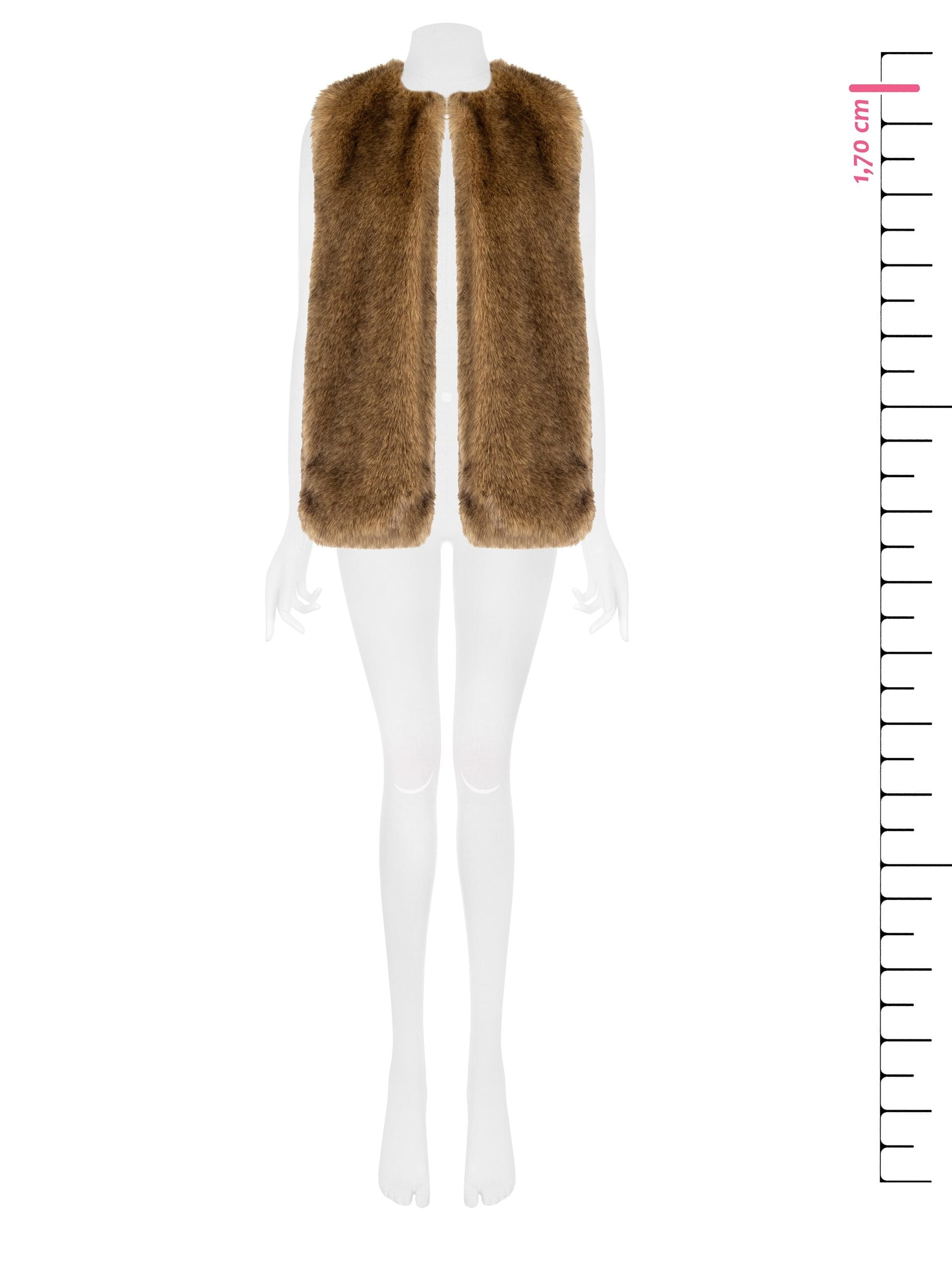 Manches longues en fourrure synthétique avec poches et fermeture à crochet Rinascimento