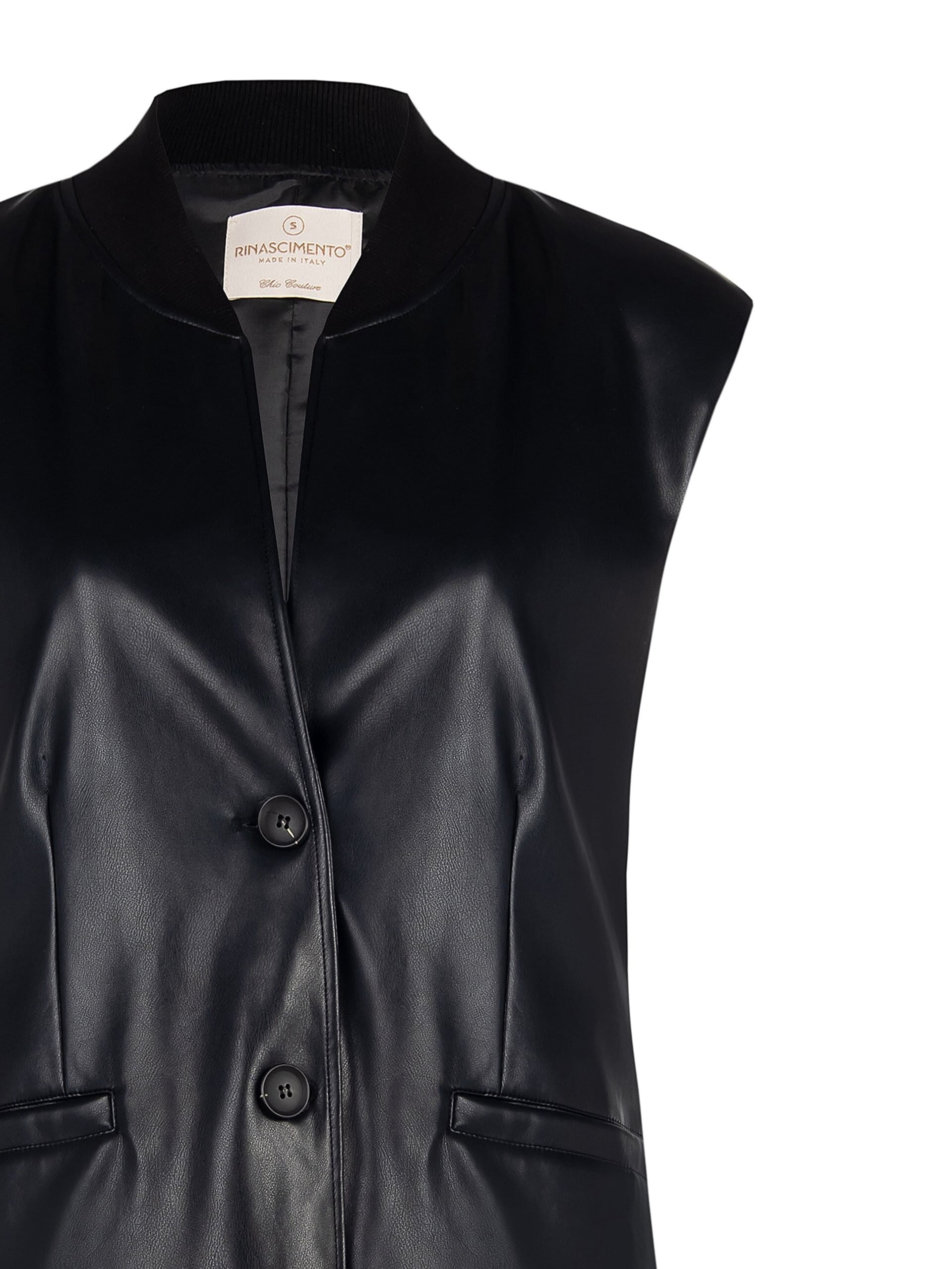 Gilet Lungo In Simil Pelle Con Spalline Rinascimento