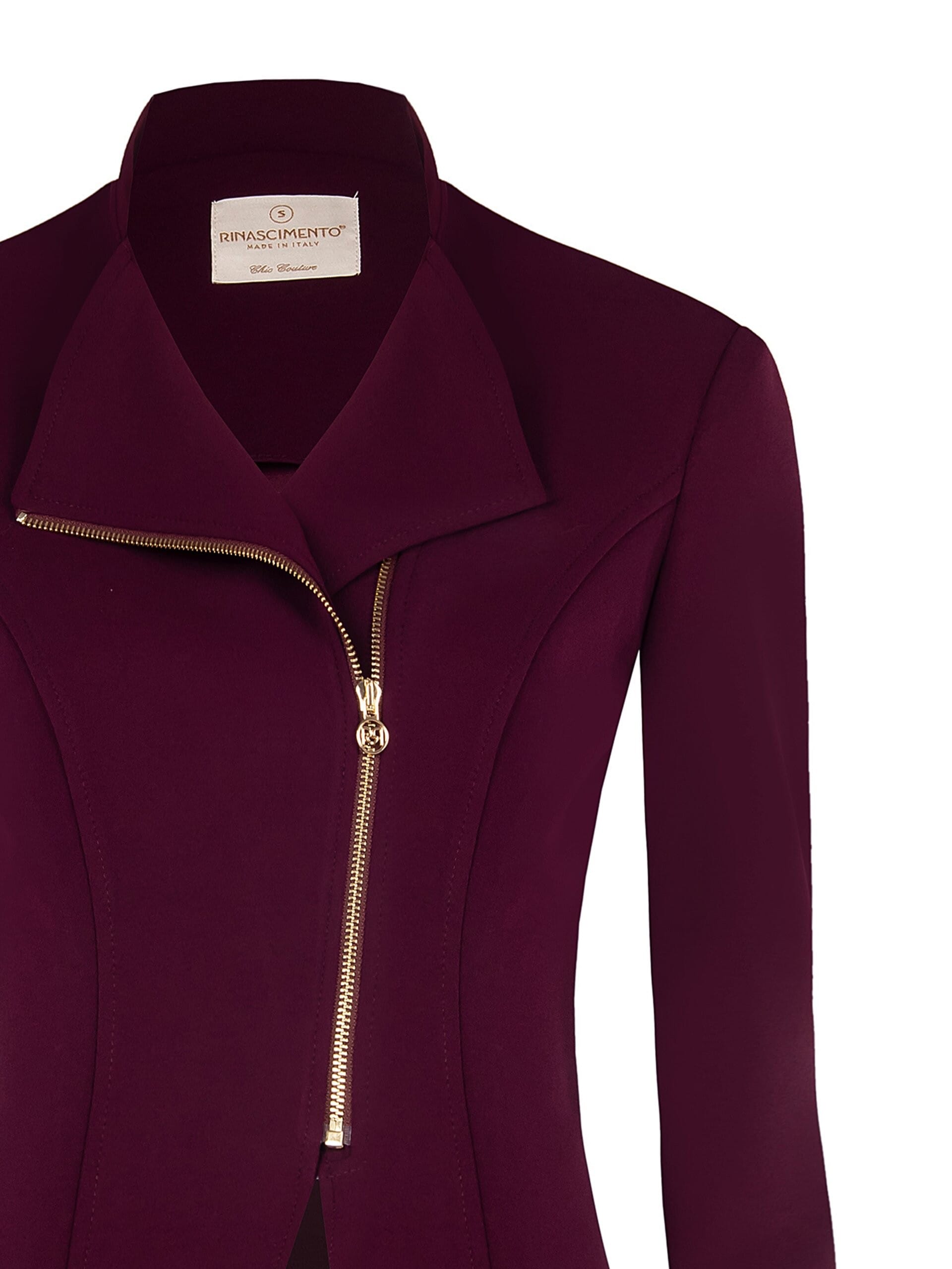 Giacca Sfiancata In Scuba Crepe Con Zip Logo Rinascimento