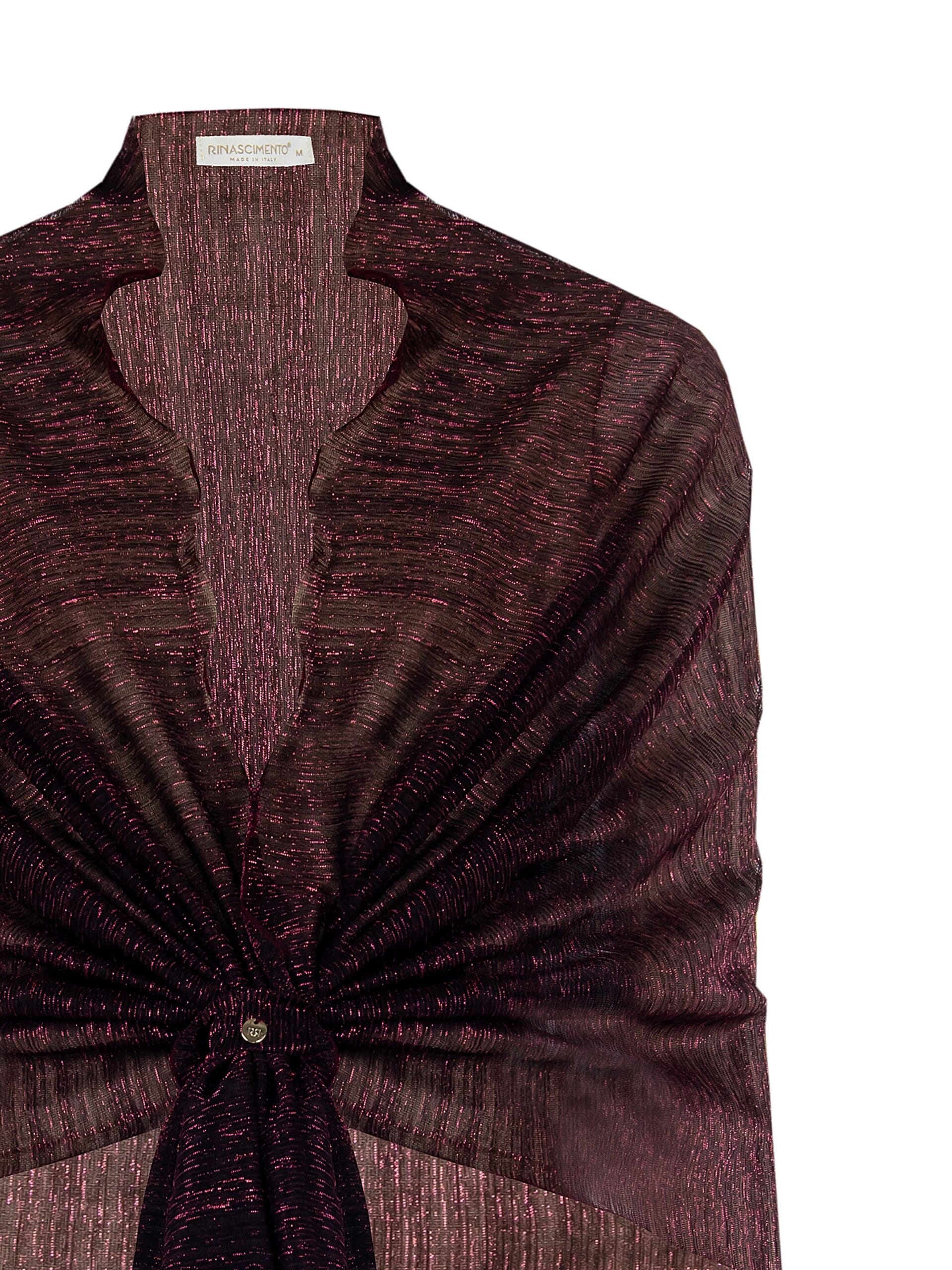 Étole en tulle plissé avec finition Lurex Rinascimento