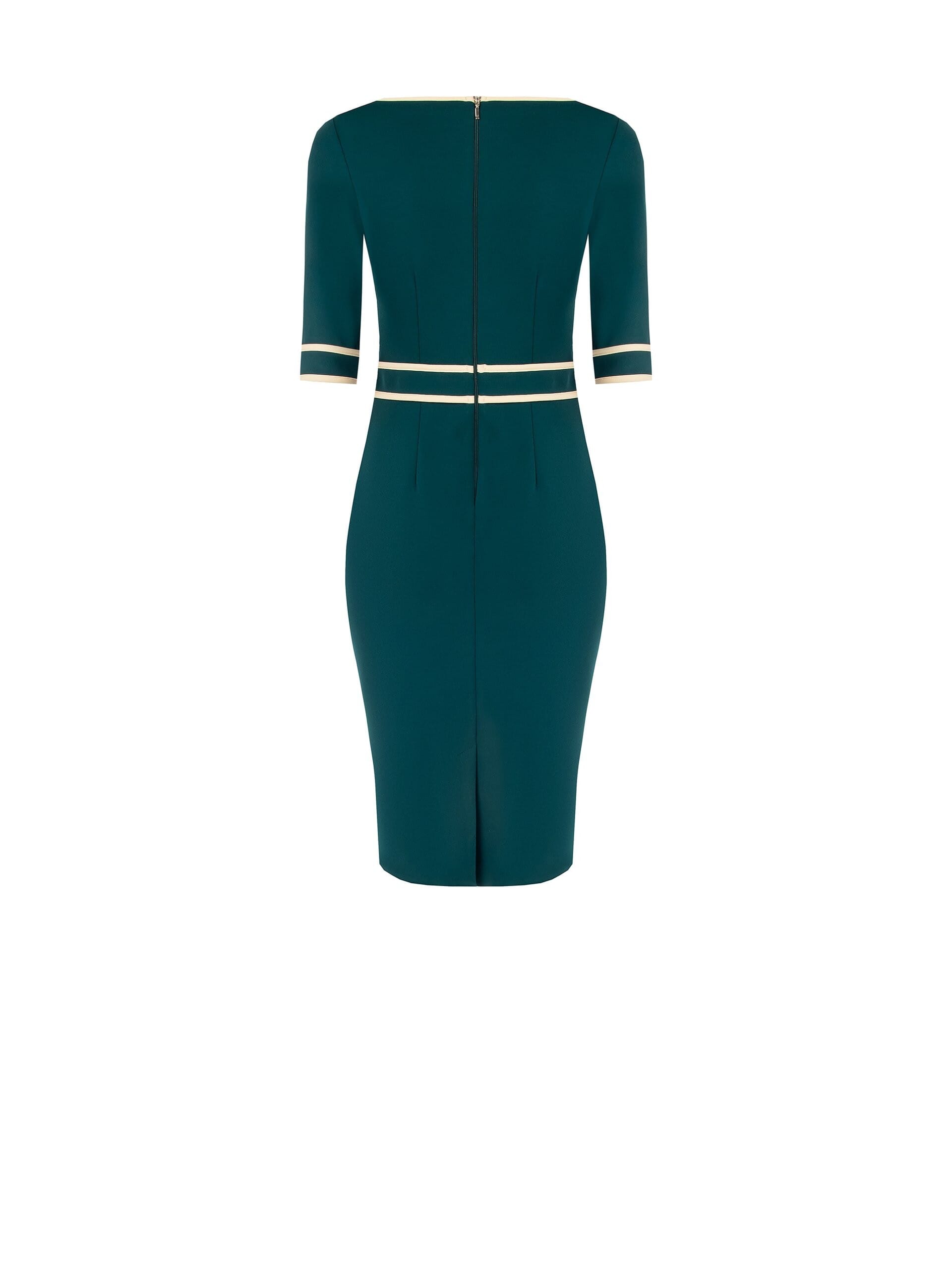 Scuba Crepe Sheath Dress With 3/4 Length Sleeves Rinascimento