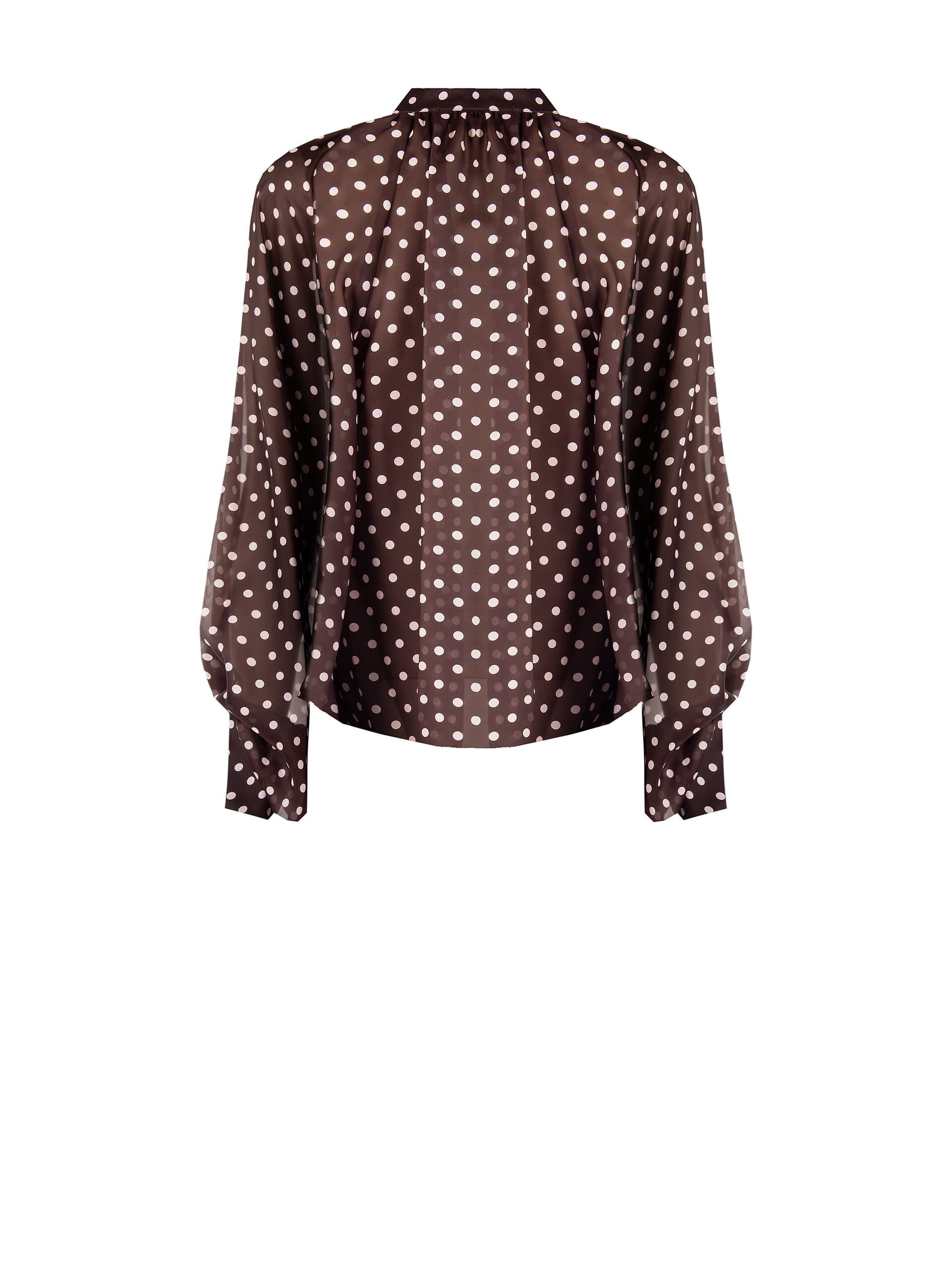 Camicia Fluida In Raso A Pois Con Maxi Maniche Rinascimento