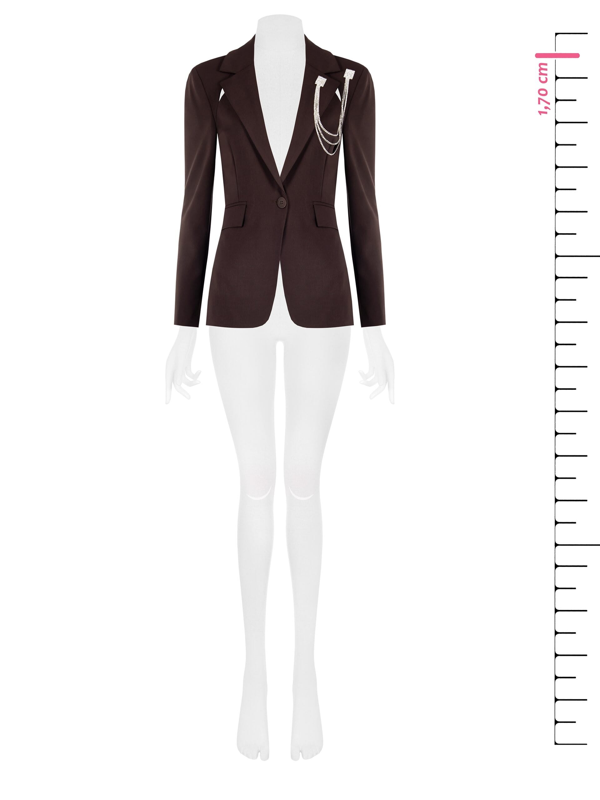 Veste blazer en viscose avec double épingle en strass Rinascimento