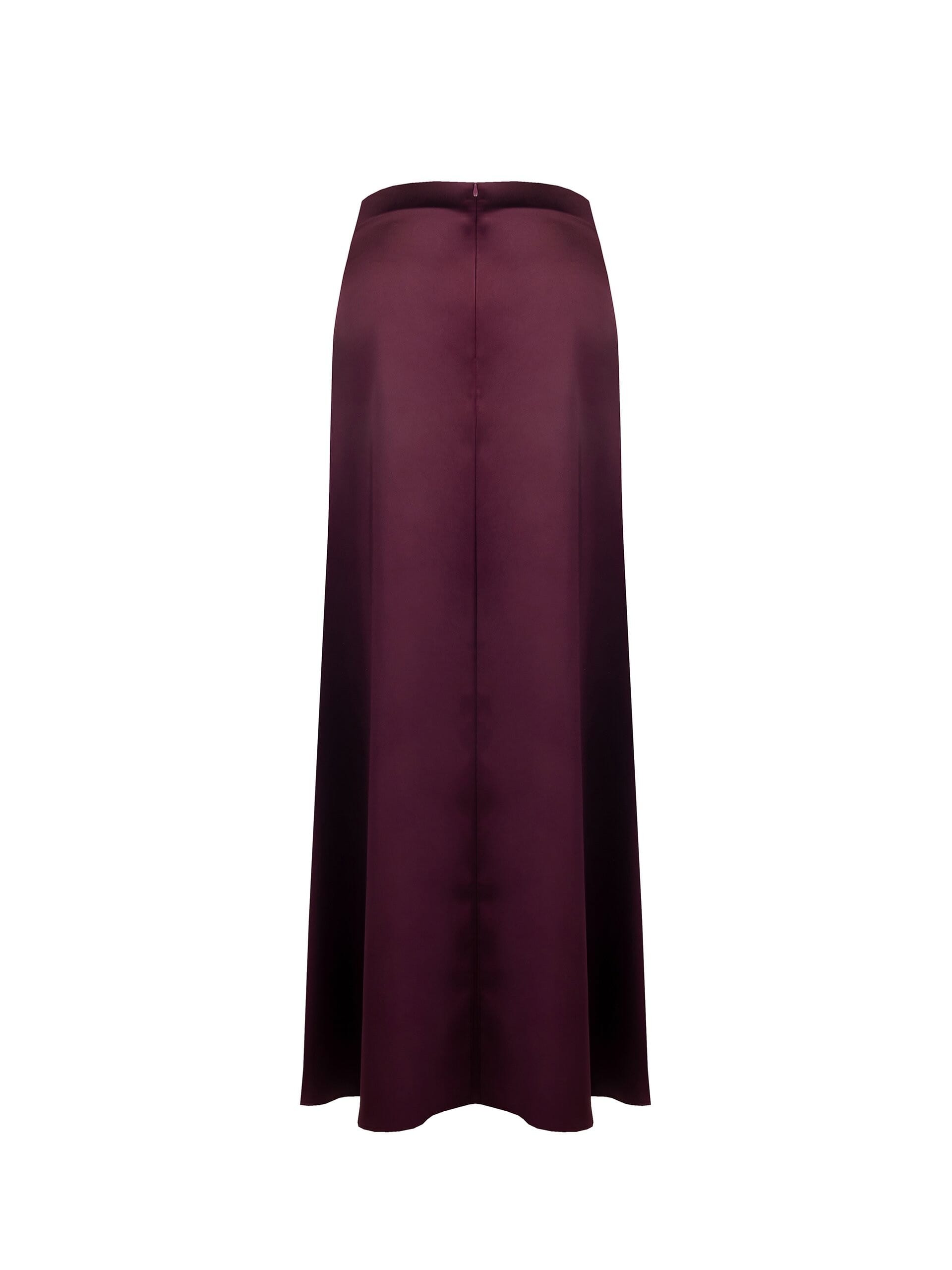 Long Draped Satin Skirt With Back Zip Rinascimento