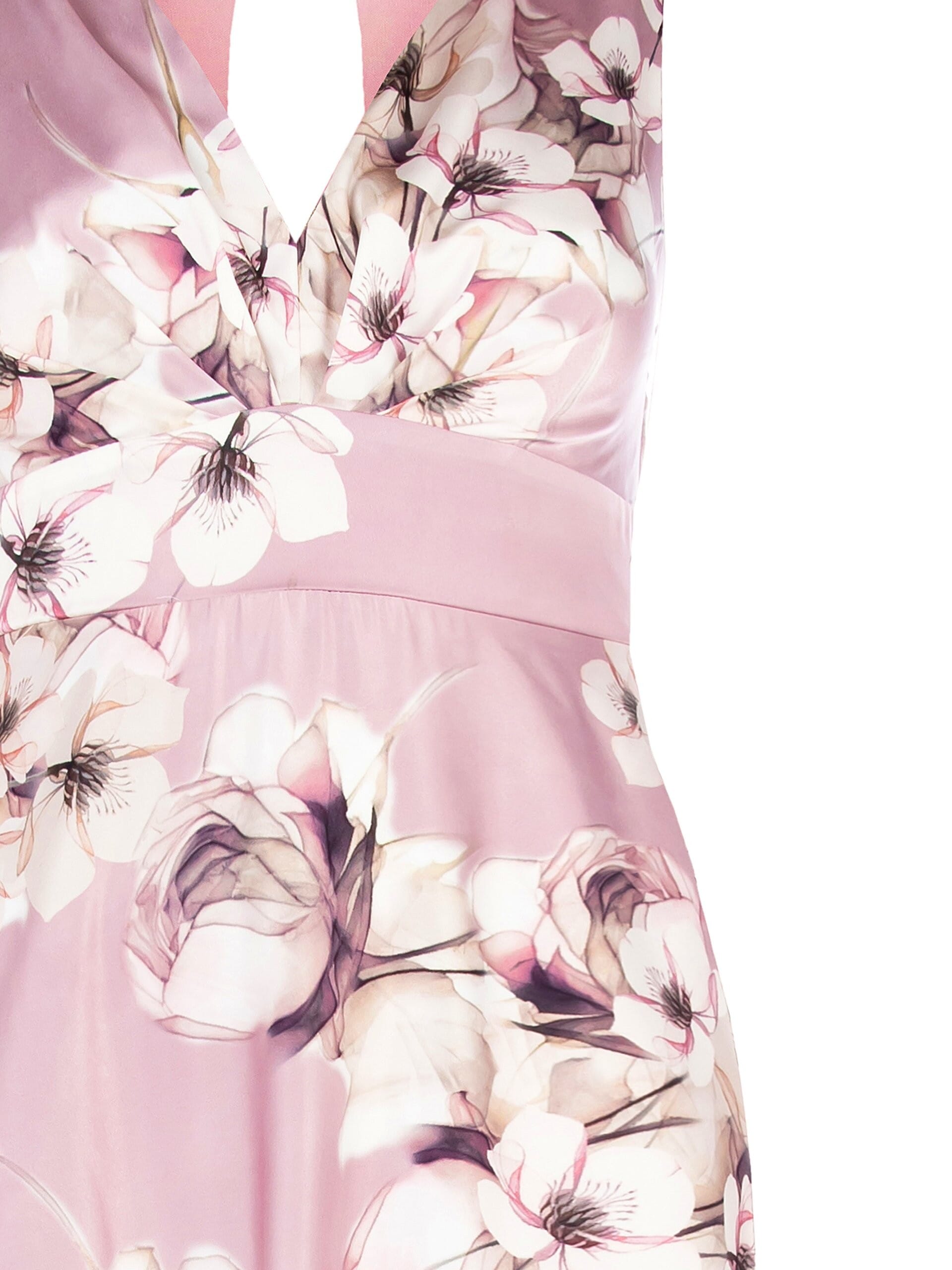 Rinascimento Curvy Satin Empire Long Dress With Bowknot Behind