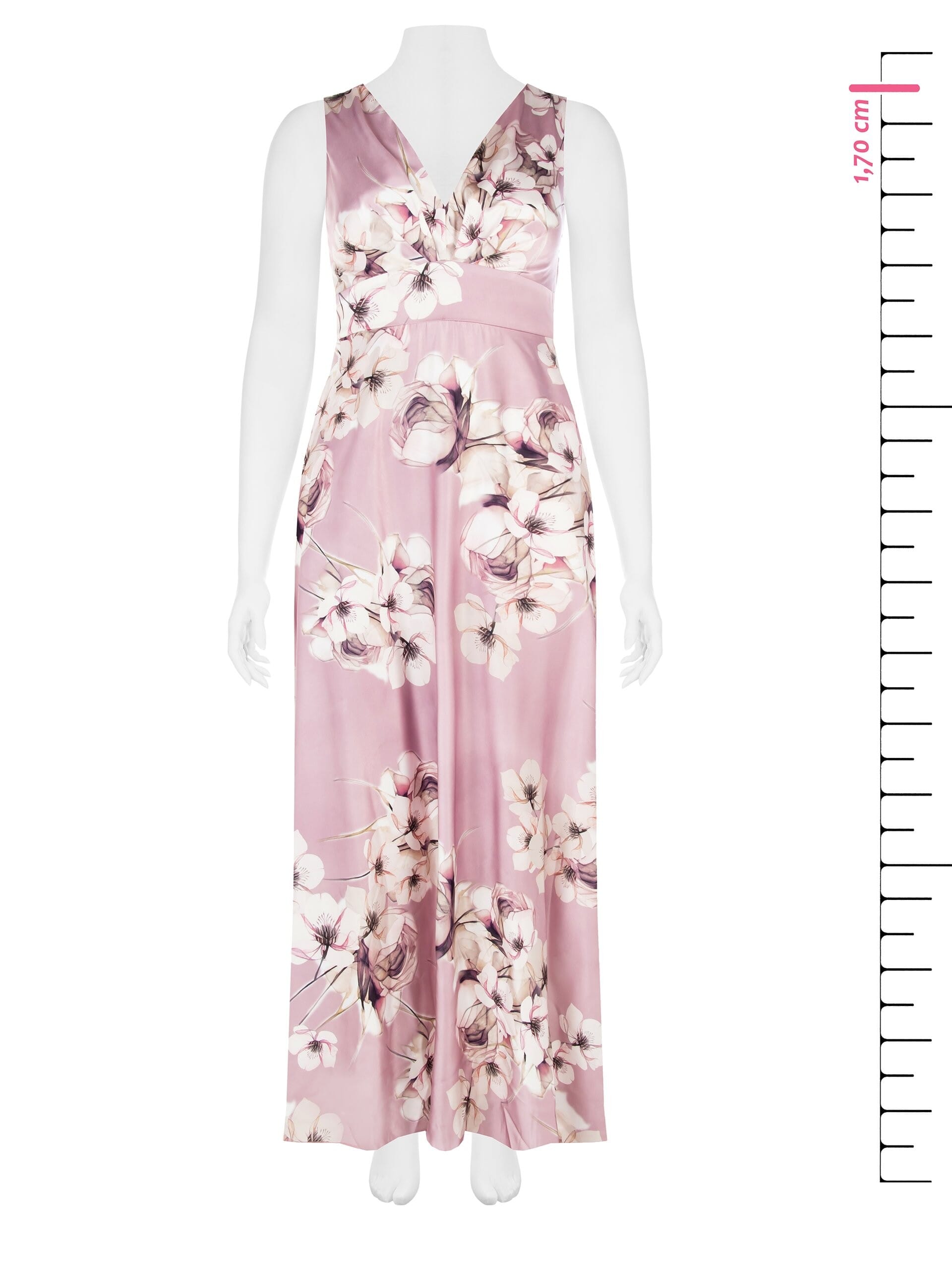 Rinascimento Curvy Satin Empire Long Dress With Bowknot Behind