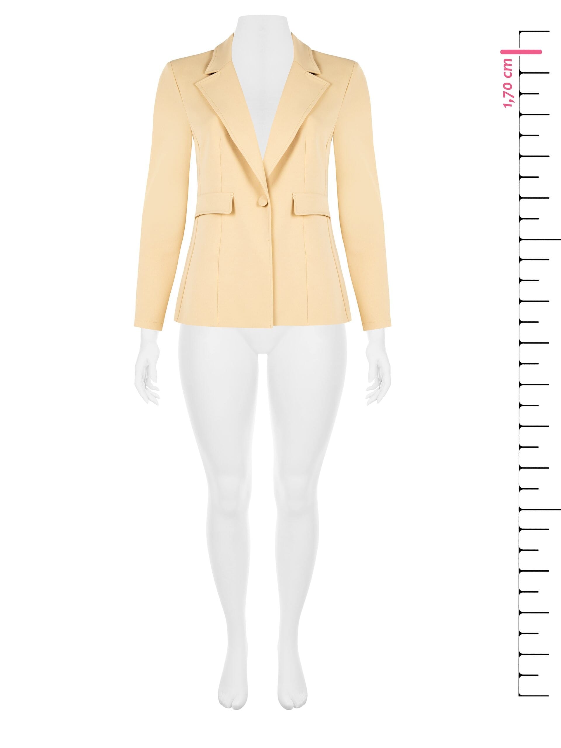 Giacca Curvy Sfiancata In Scuba Crepe Con Bottone Abbinato Rinascimento Curvy