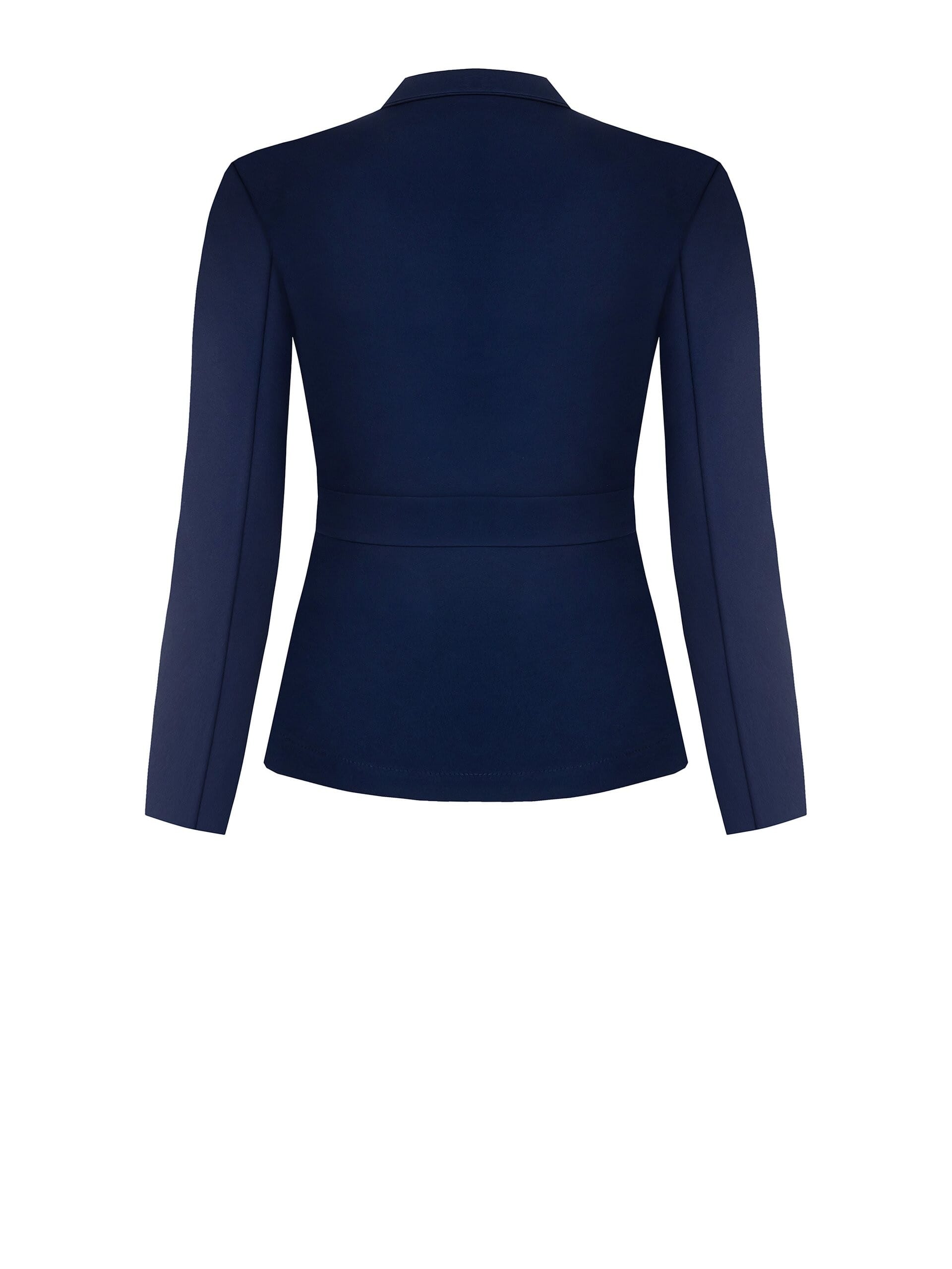 Rinascimento Curvy Slim Fit Scuba Crepe Jacket With Zip And Epaulettes