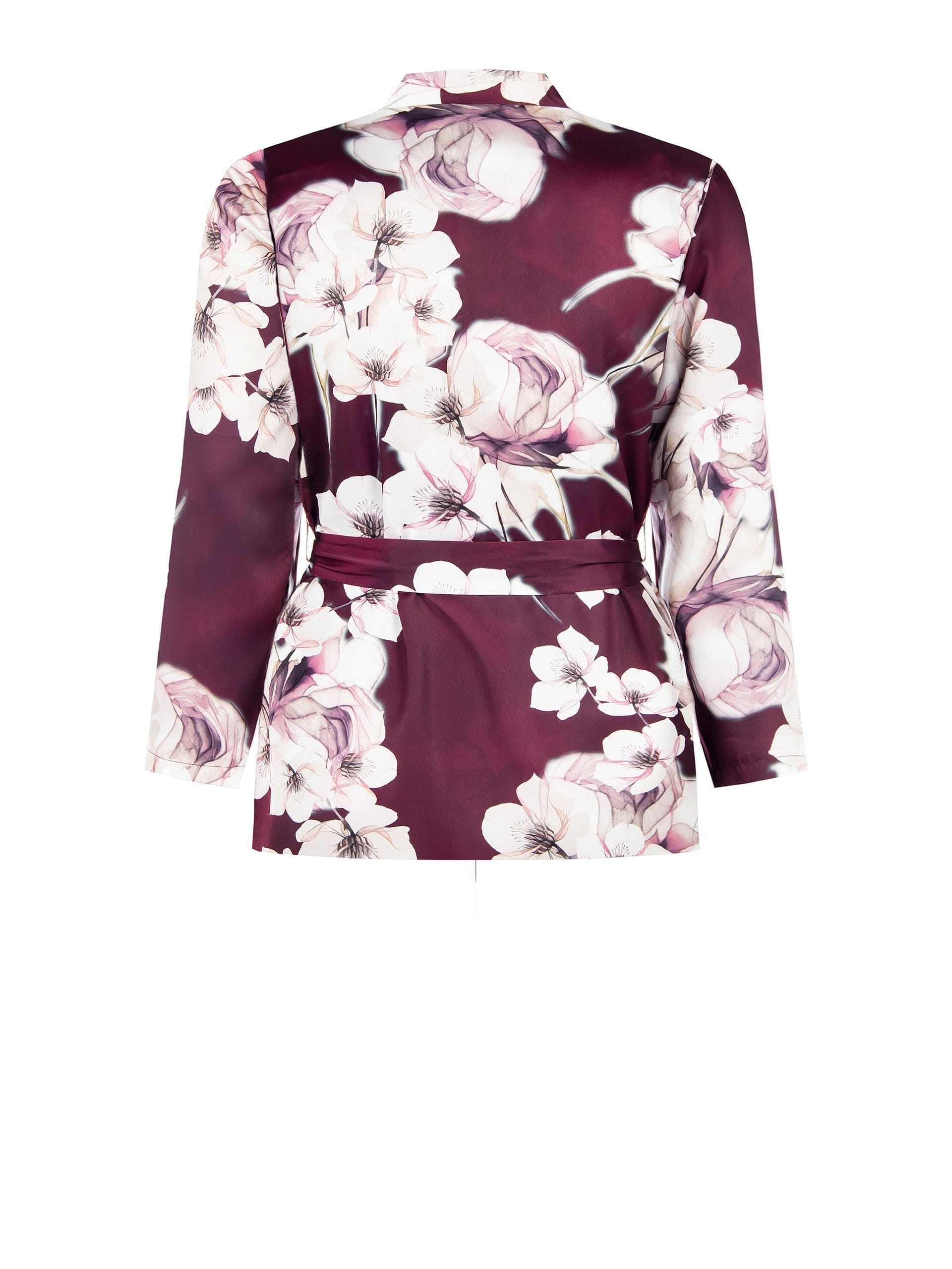 Rinascimento Curvy Kimono Cardigan ouvert en satin avec ceinture et bretelles coordonnées