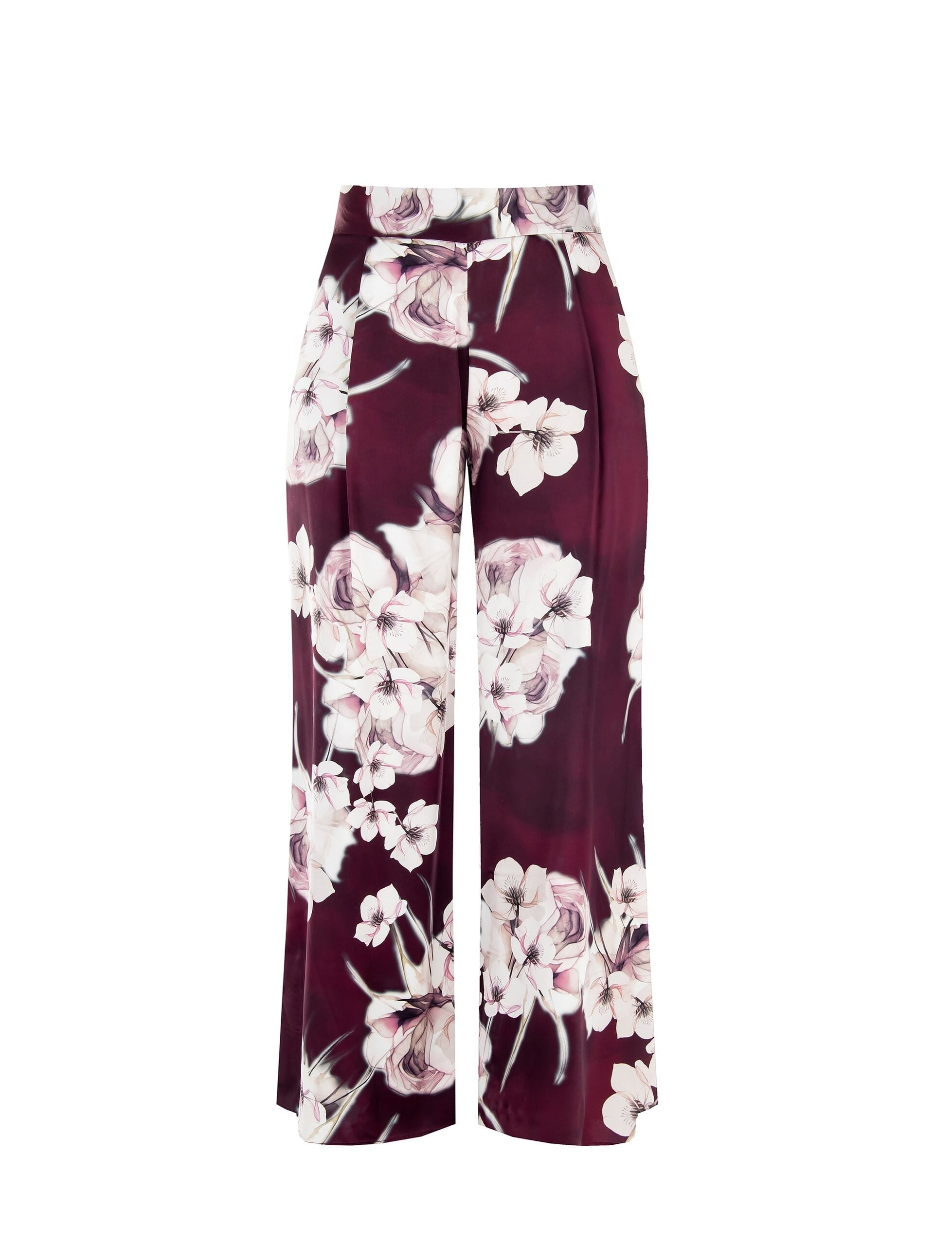 Pantaloni Palazzo Curvy In Raso Con Pinces Ed Elastico Dietro Rinascimento Curvy