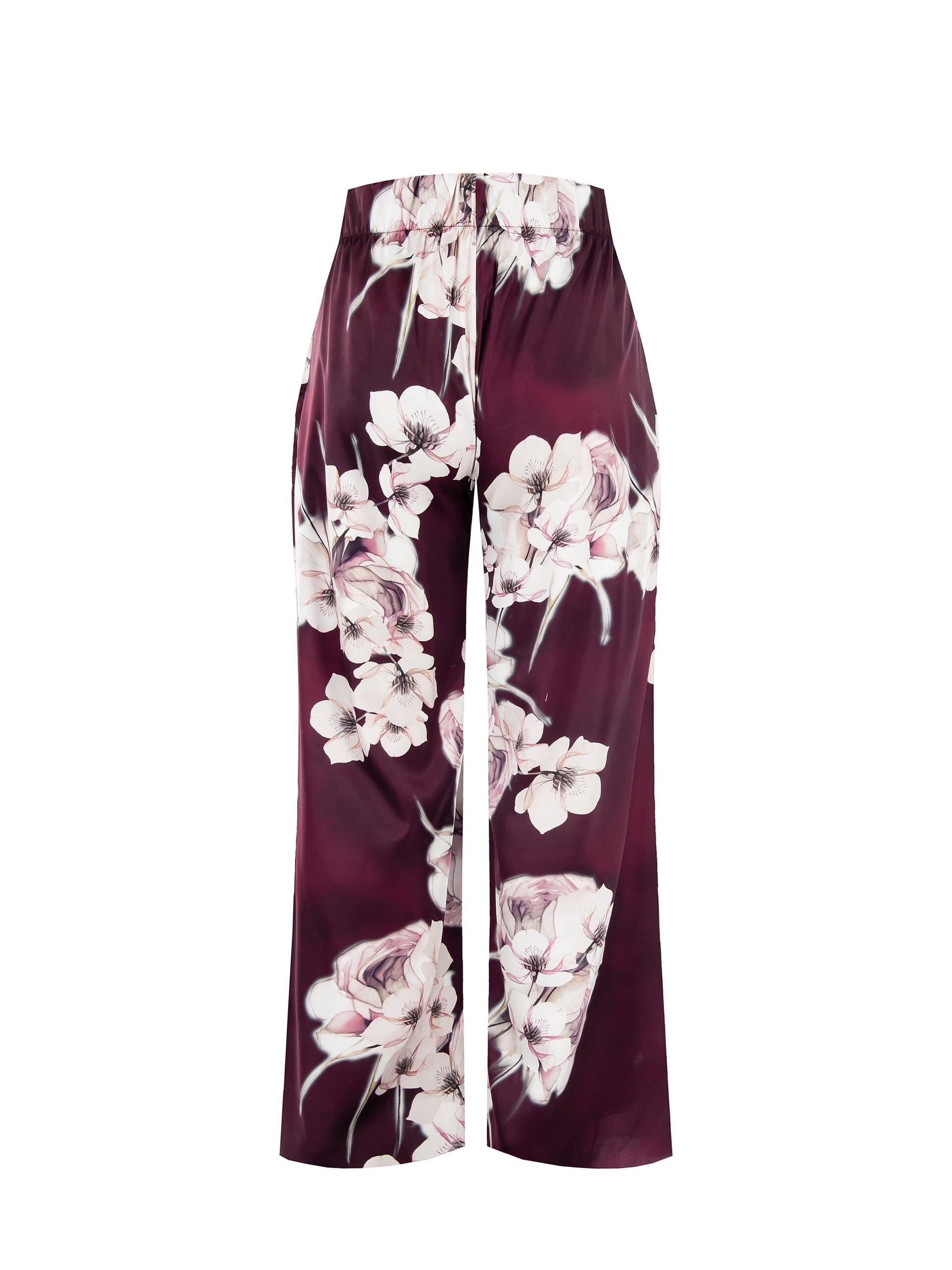 Pantaloni Palazzo Curvy In Raso Con Pinces Ed Elastico Dietro Rinascimento Curvy