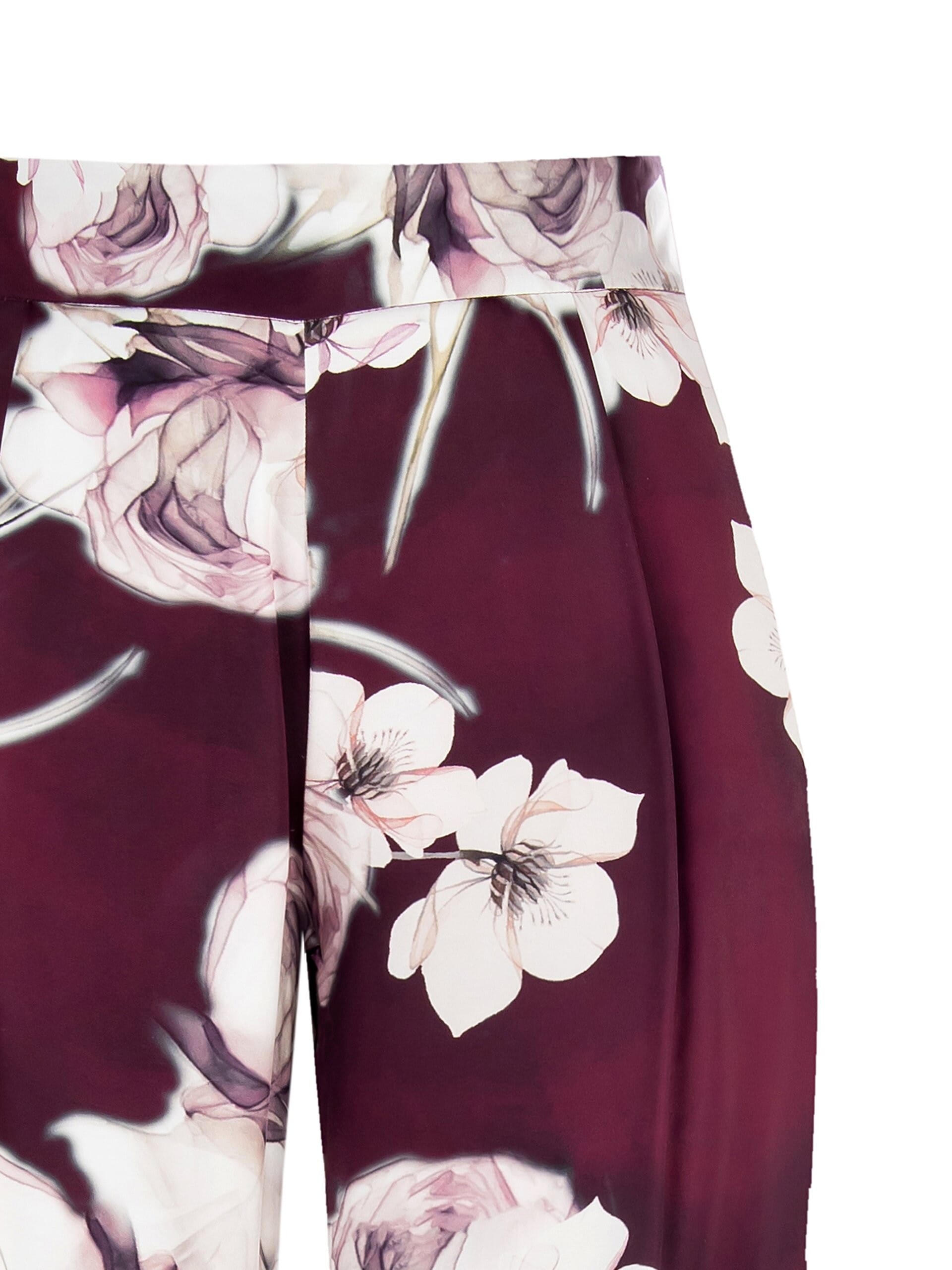 Pantaloni Palazzo Curvy In Raso Con Pinces Ed Elastico Dietro Rinascimento Curvy