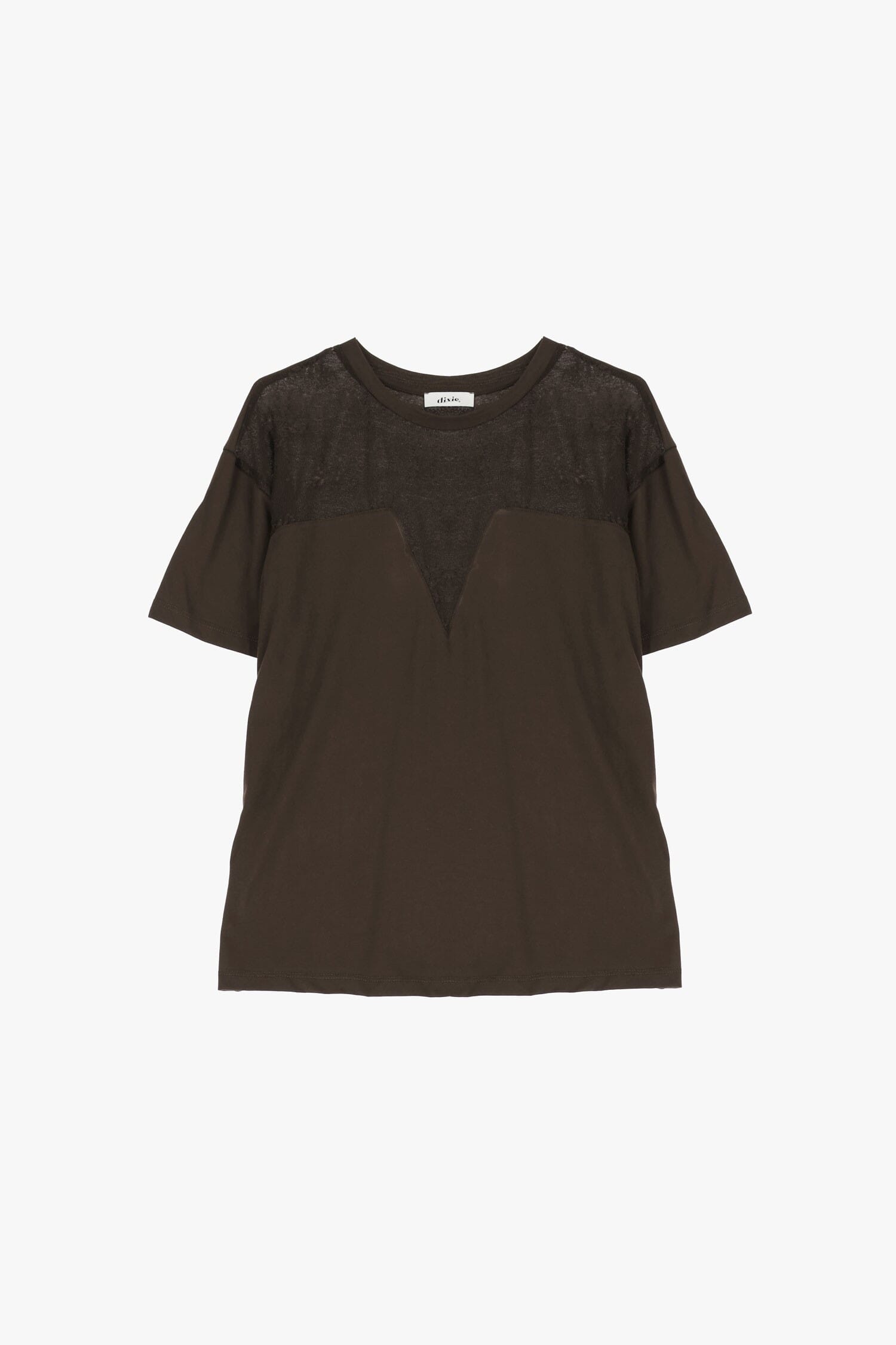 T-Shirt Maniche Corte Con Inserto Trasparente Dixie