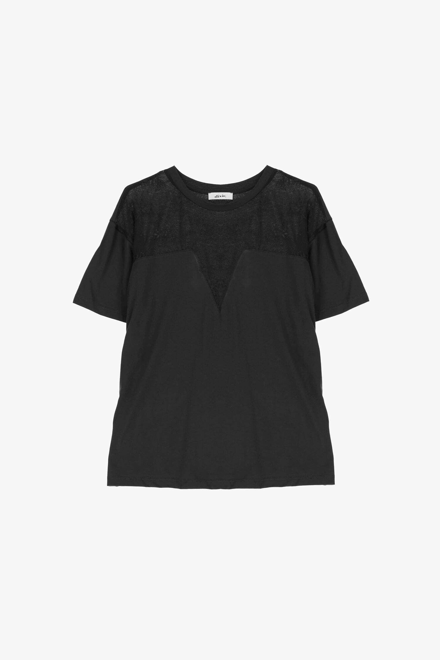 T-Shirt Maniche Corte Con Inserto Trasparente Dixie