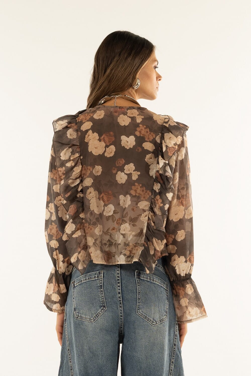 Camicia Lacci Fantasia Rouches Kontatto