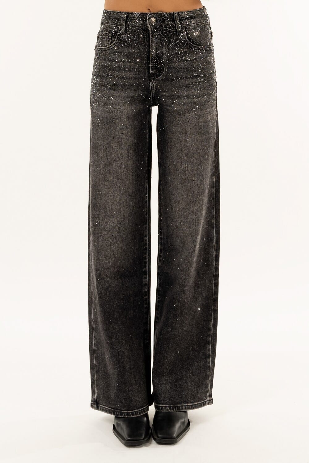 Denim Wide Leg Strass Kontatto