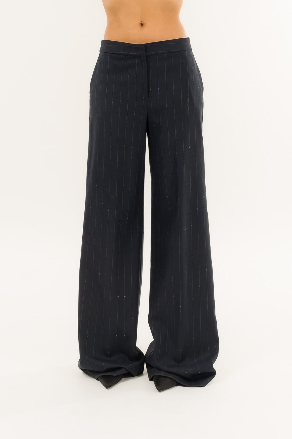 Pantalone Largo Gessato Paillette Kontatto