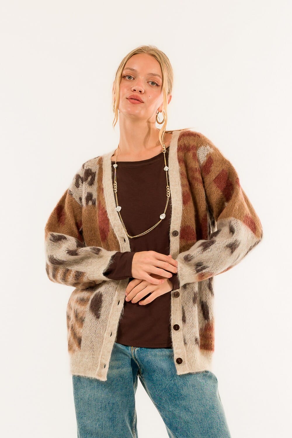 Cardigan Jacquard Kontatto