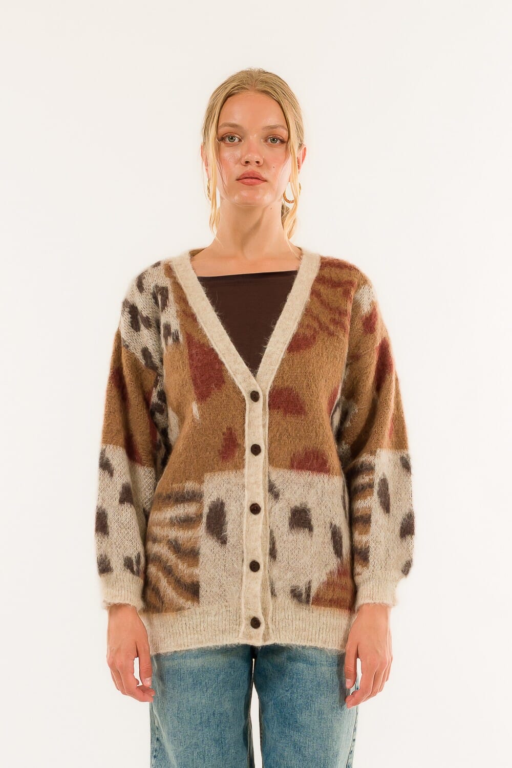 Cardigan Jacquard Kontatto