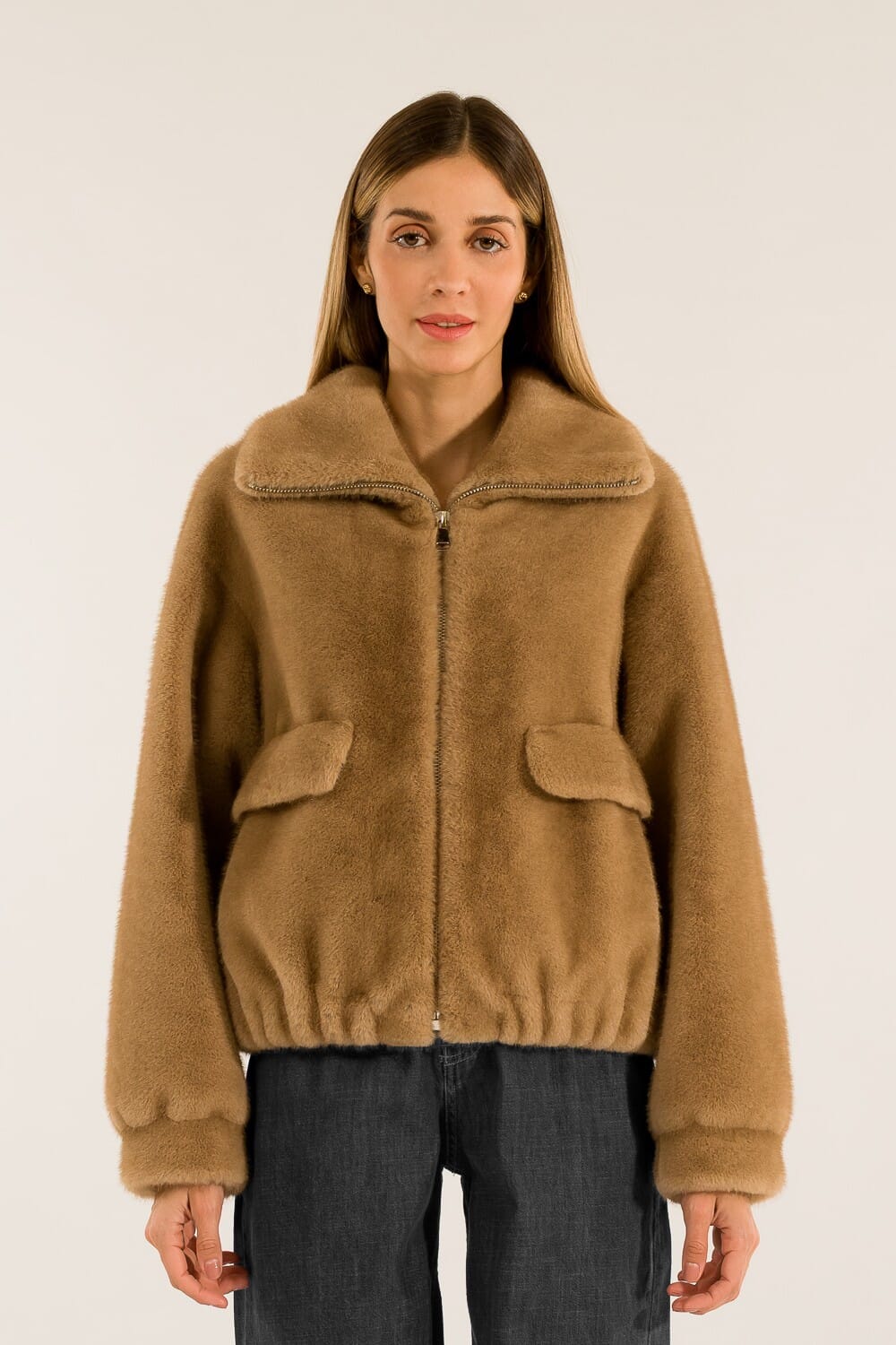 Kontatto Faux Fur Bomber Jacket