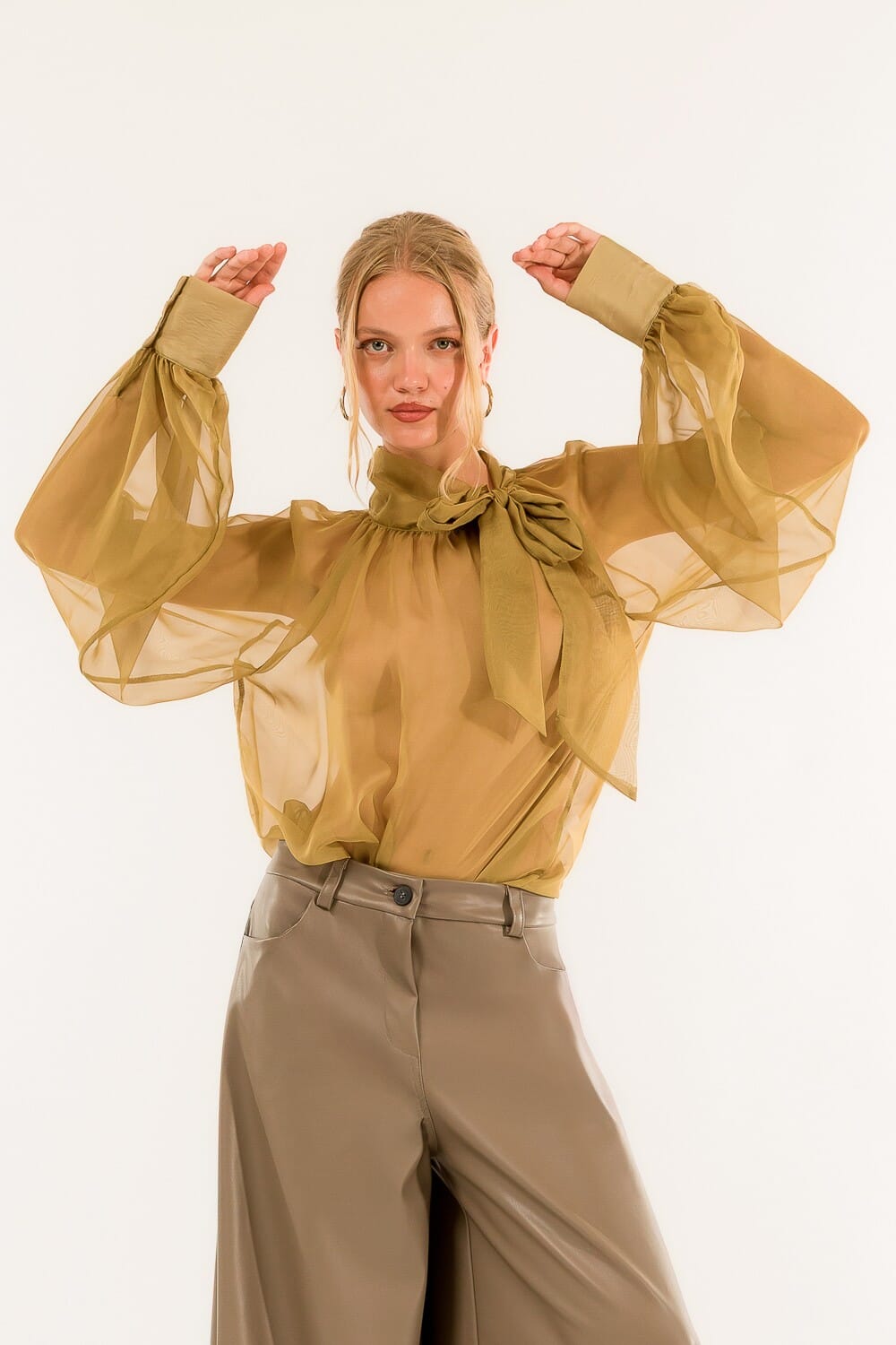 Camicia Fiocco Manica Baloon Kontatto