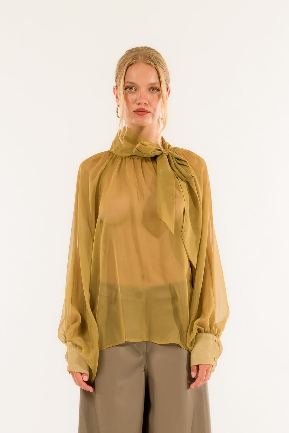 Camicia Fiocco Manica Baloon Kontatto