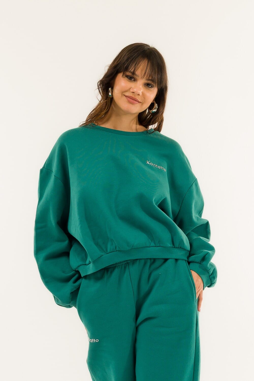 Felpa Over Girocollo Cropped Kontatto