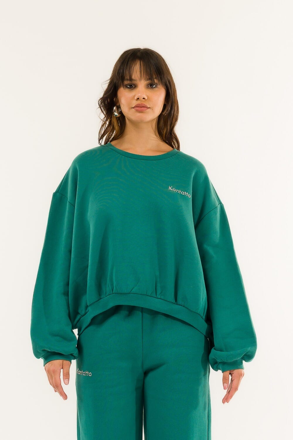 Felpa Over Girocollo Cropped Kontatto