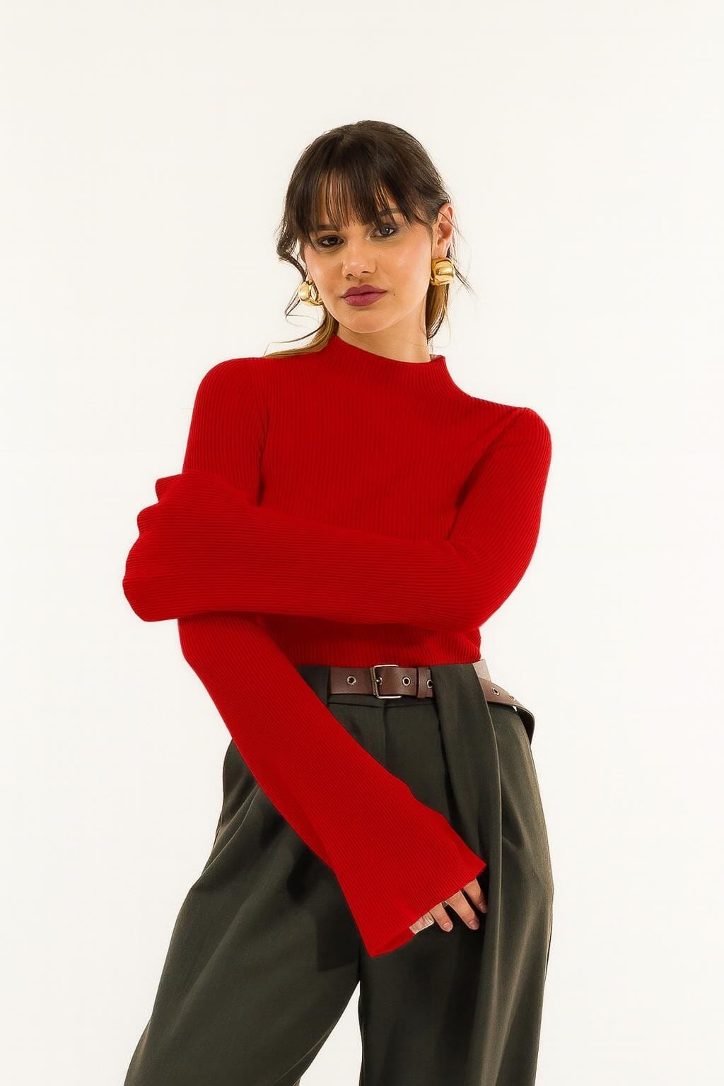 Lupetto Coste Manica Rouges Kontatto