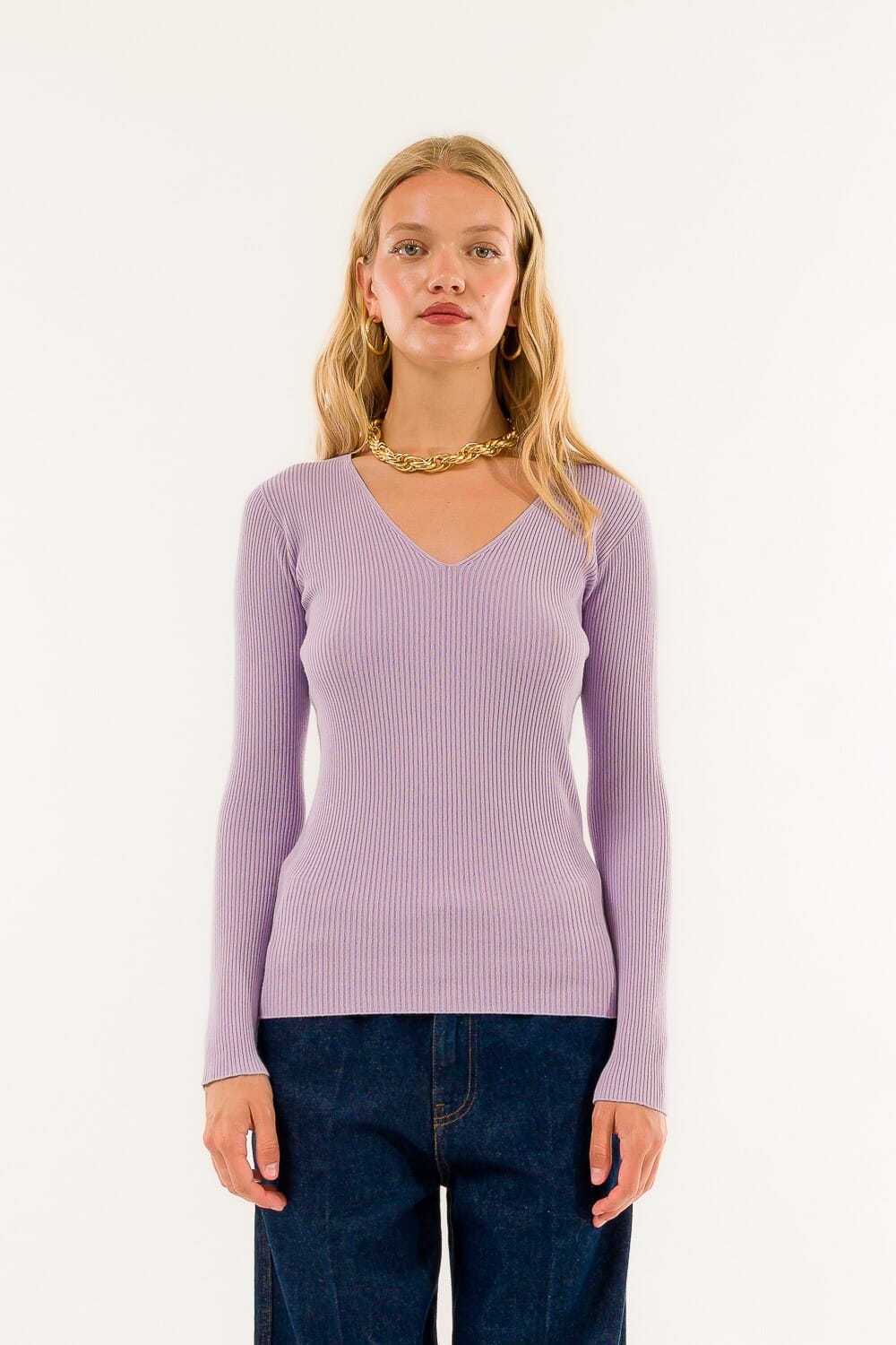 Kontatto Col en V côtelé