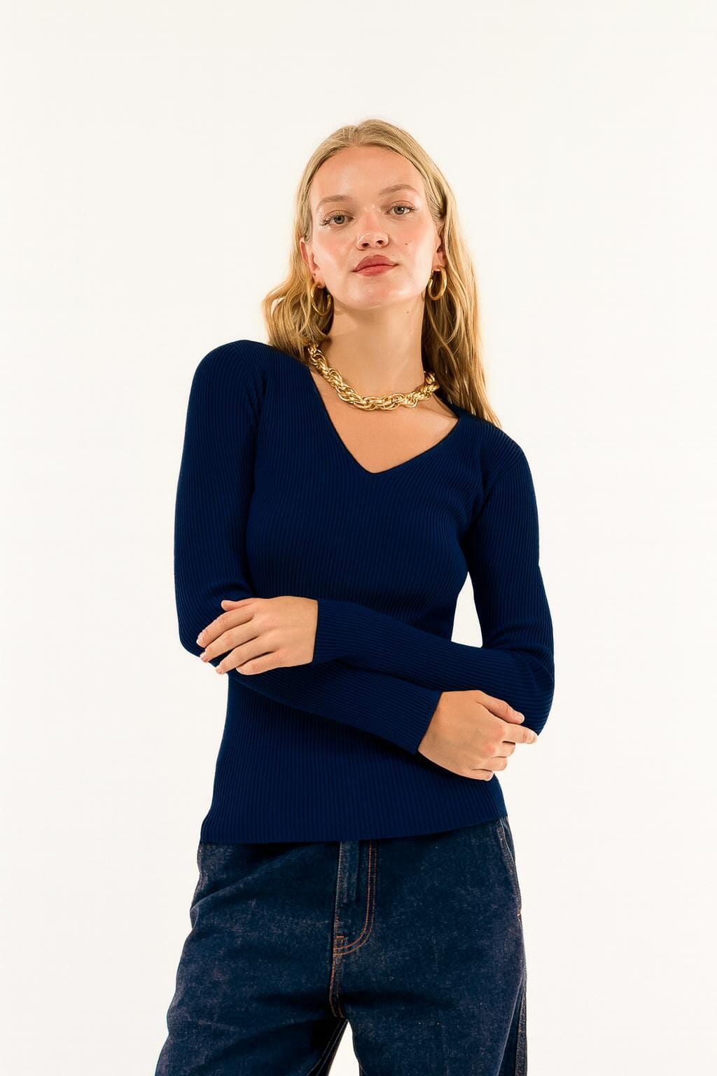 Kontatto Col en V côtelé