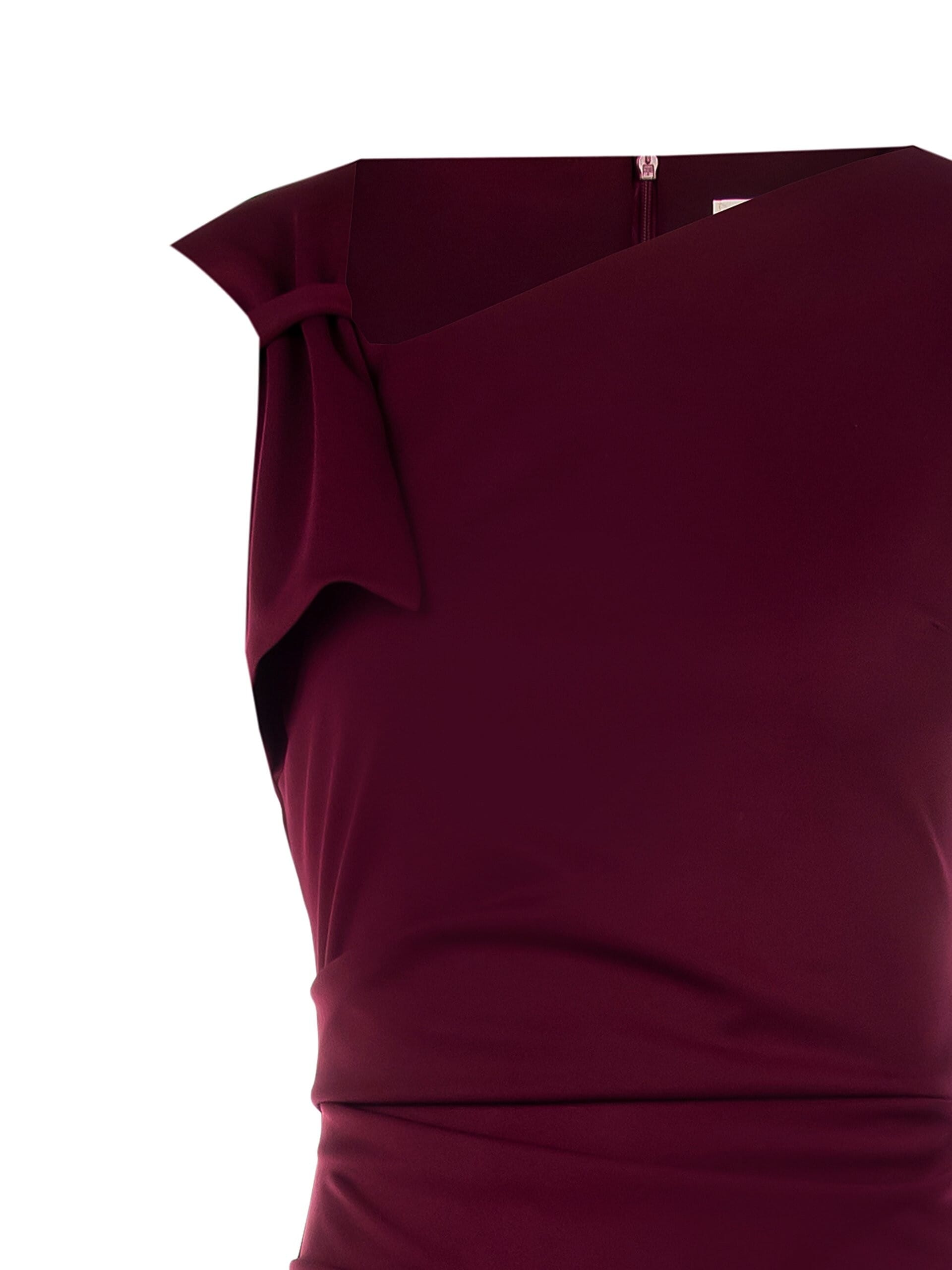 Abito Midi A Tubino In Tessuto Elasticizzato Con Scollo Asimmetrico Rinascimento