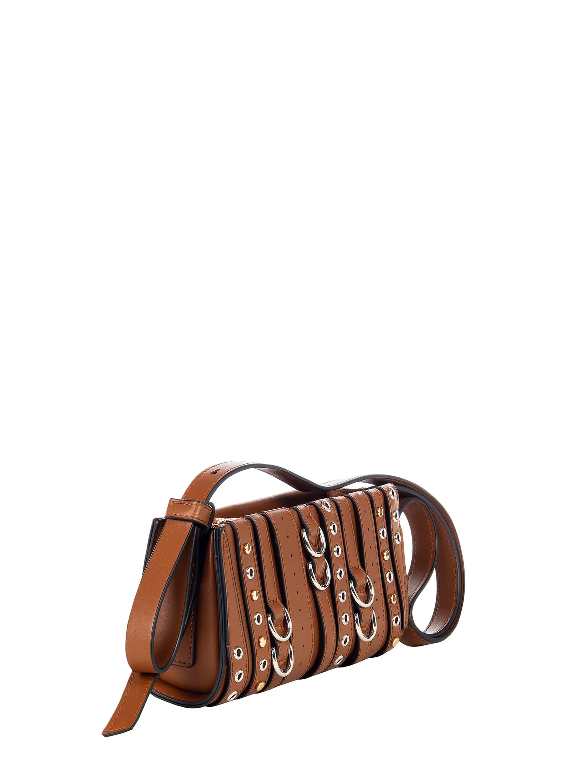 Borsa Crossbody In Similpelle Con Occhielli Borchie Ed Anelli Rinascimento