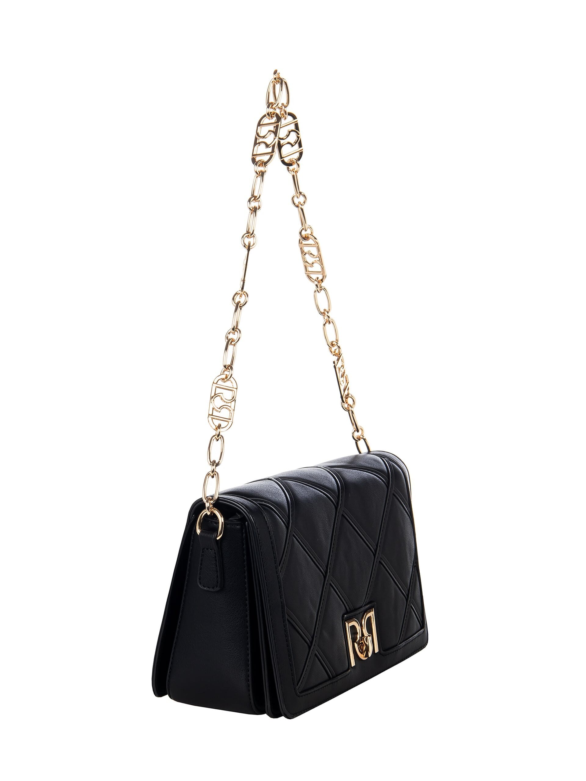 Borsa In Similpelle Trapuntata Con Catena Logo E 1 Tracolla Removibile Rinascimento