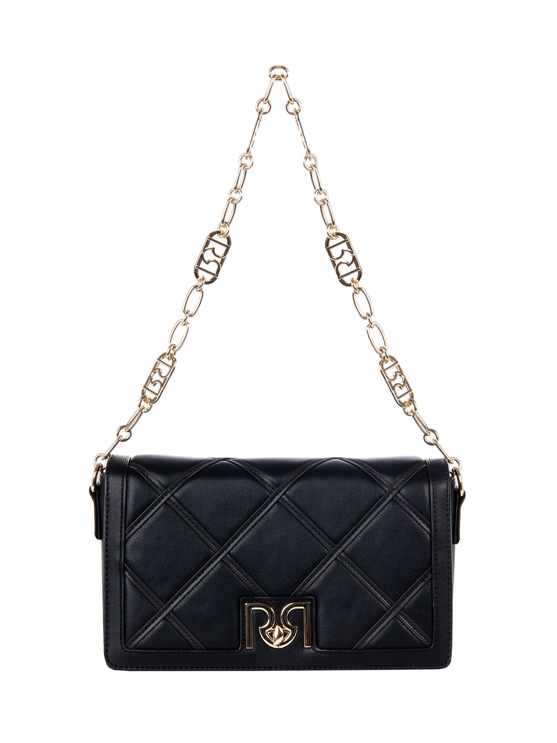 Borsa In Similpelle Trapuntata Con Catena Logo E 1 Tracolla Removibile Rinascimento