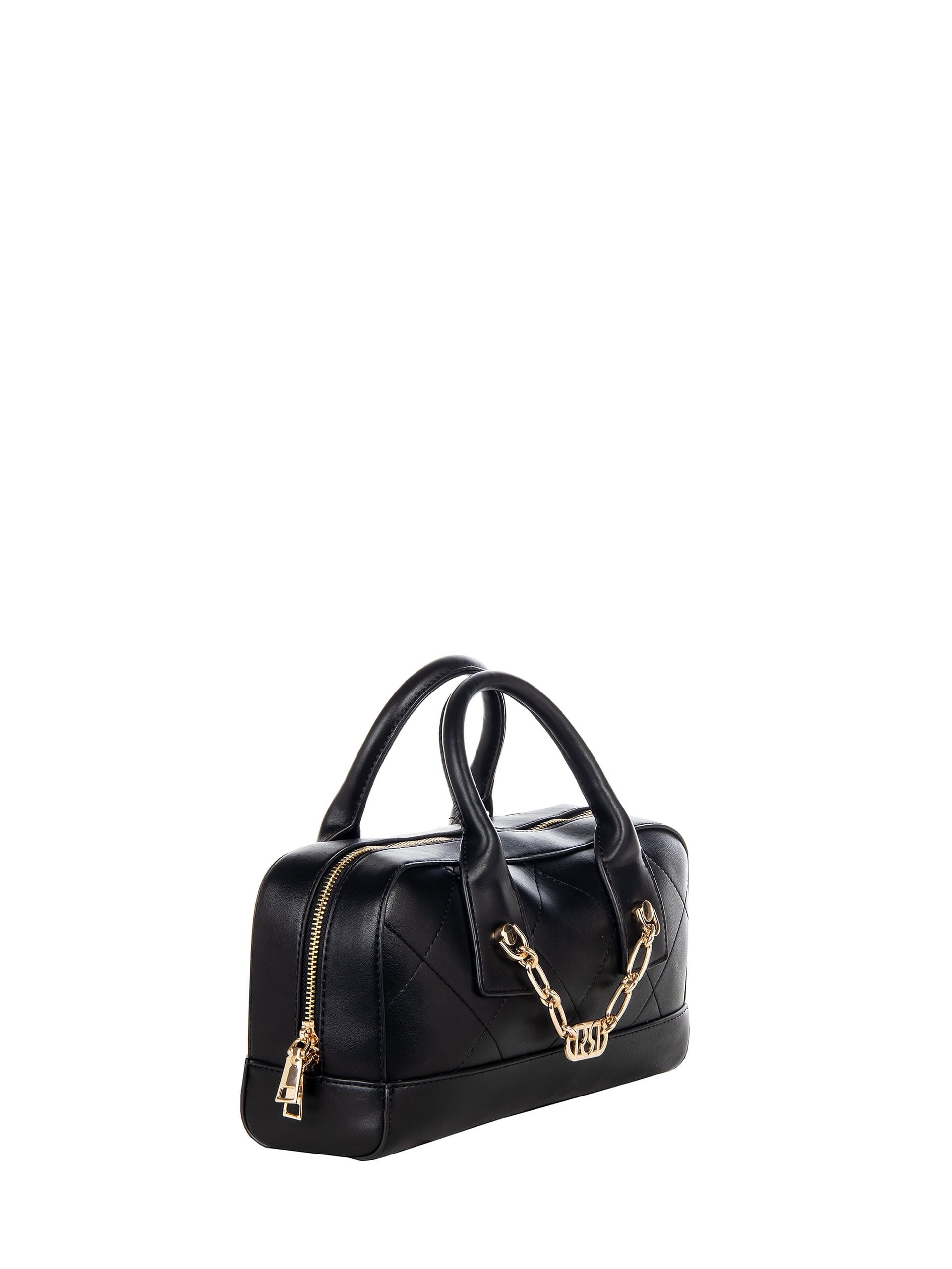 Borsa Bauletto In Similpelle Trapuntata Con Catena Logo E Tracolla Removibile Rinascimento