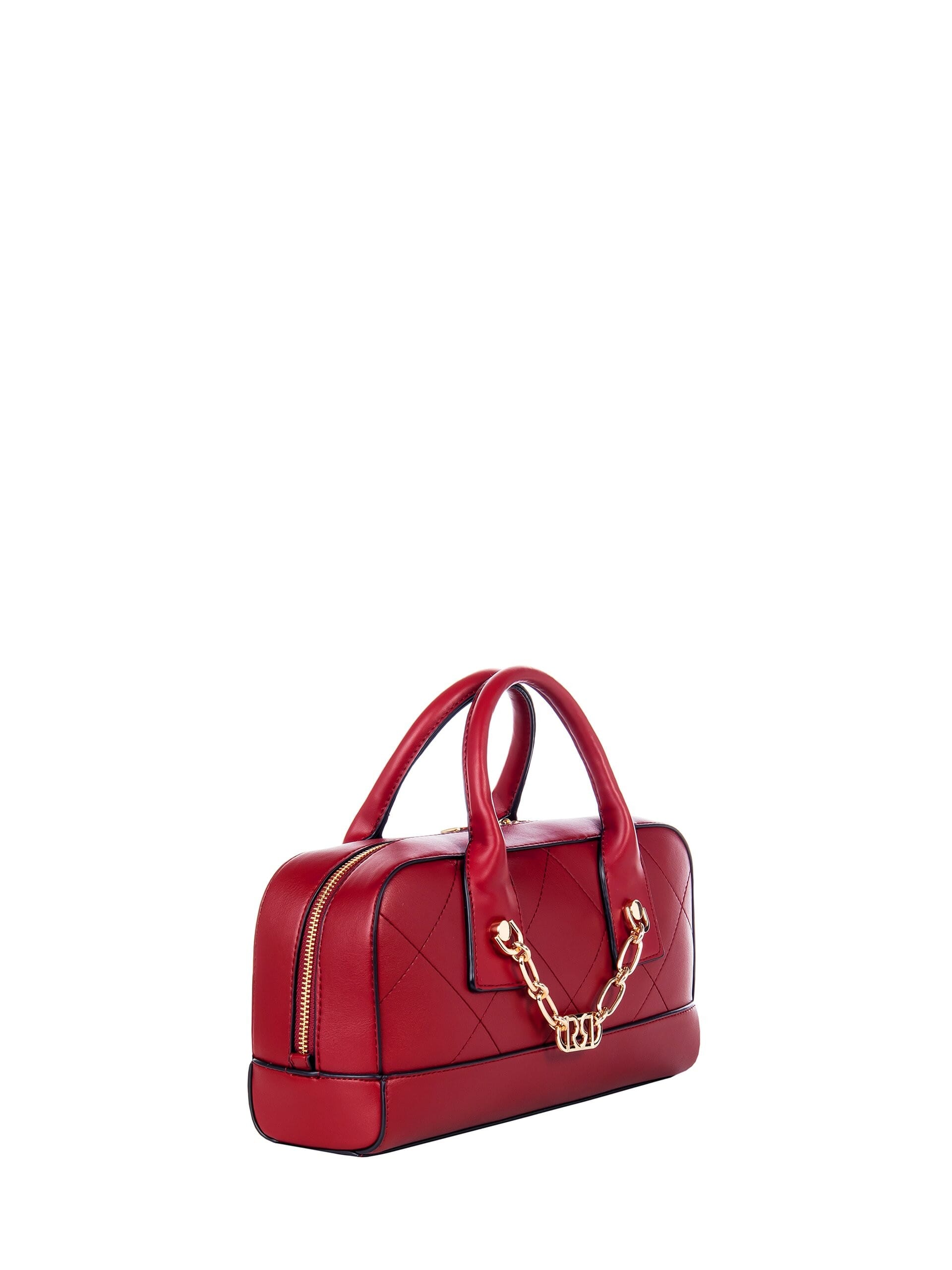 Borsa Bauletto In Similpelle Trapuntata Con Catena Logo E Tracolla Removibile Rinascimento