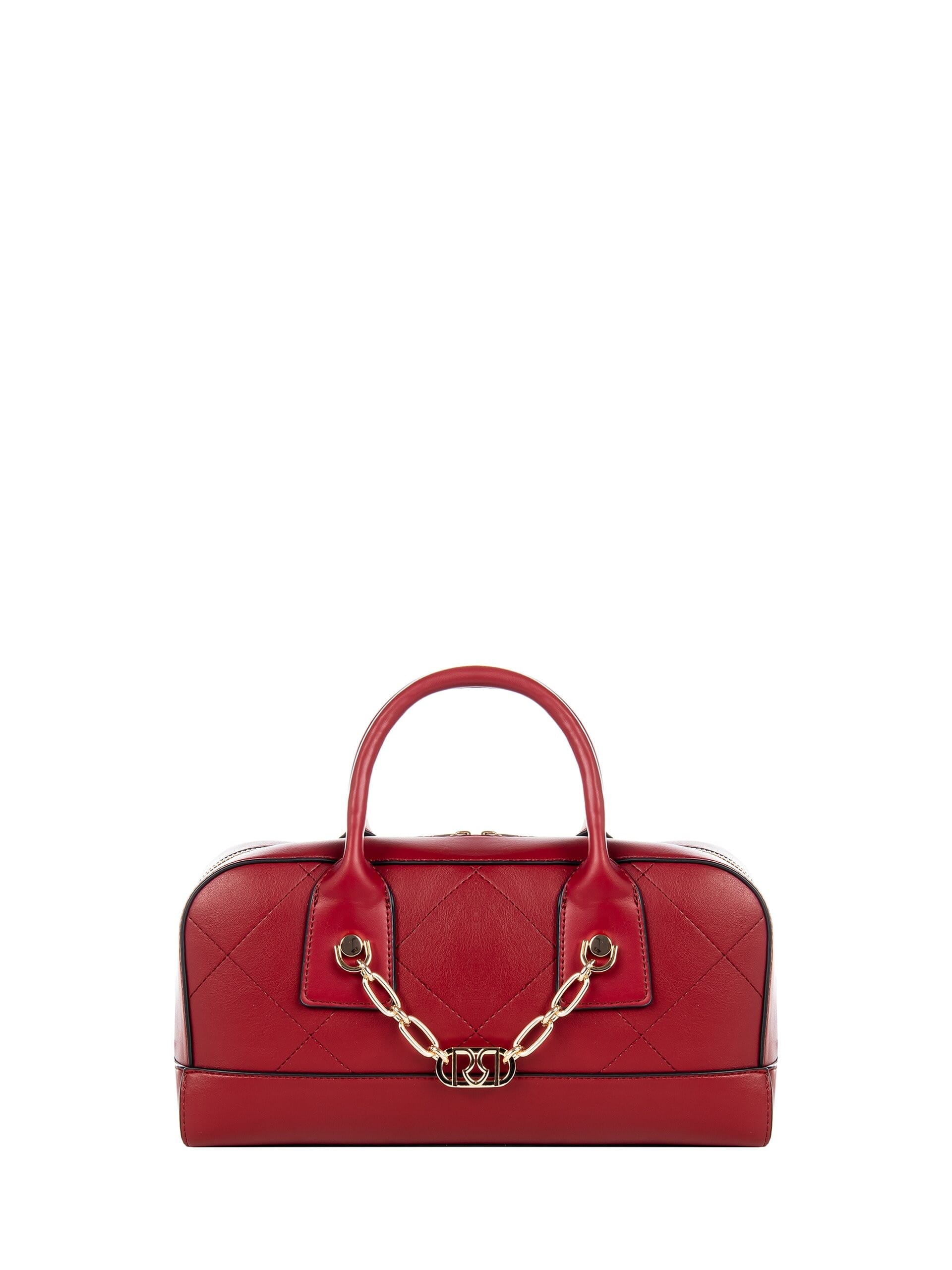 Borsa Bauletto In Similpelle Trapuntata Con Catena Logo E Tracolla Removibile Rinascimento